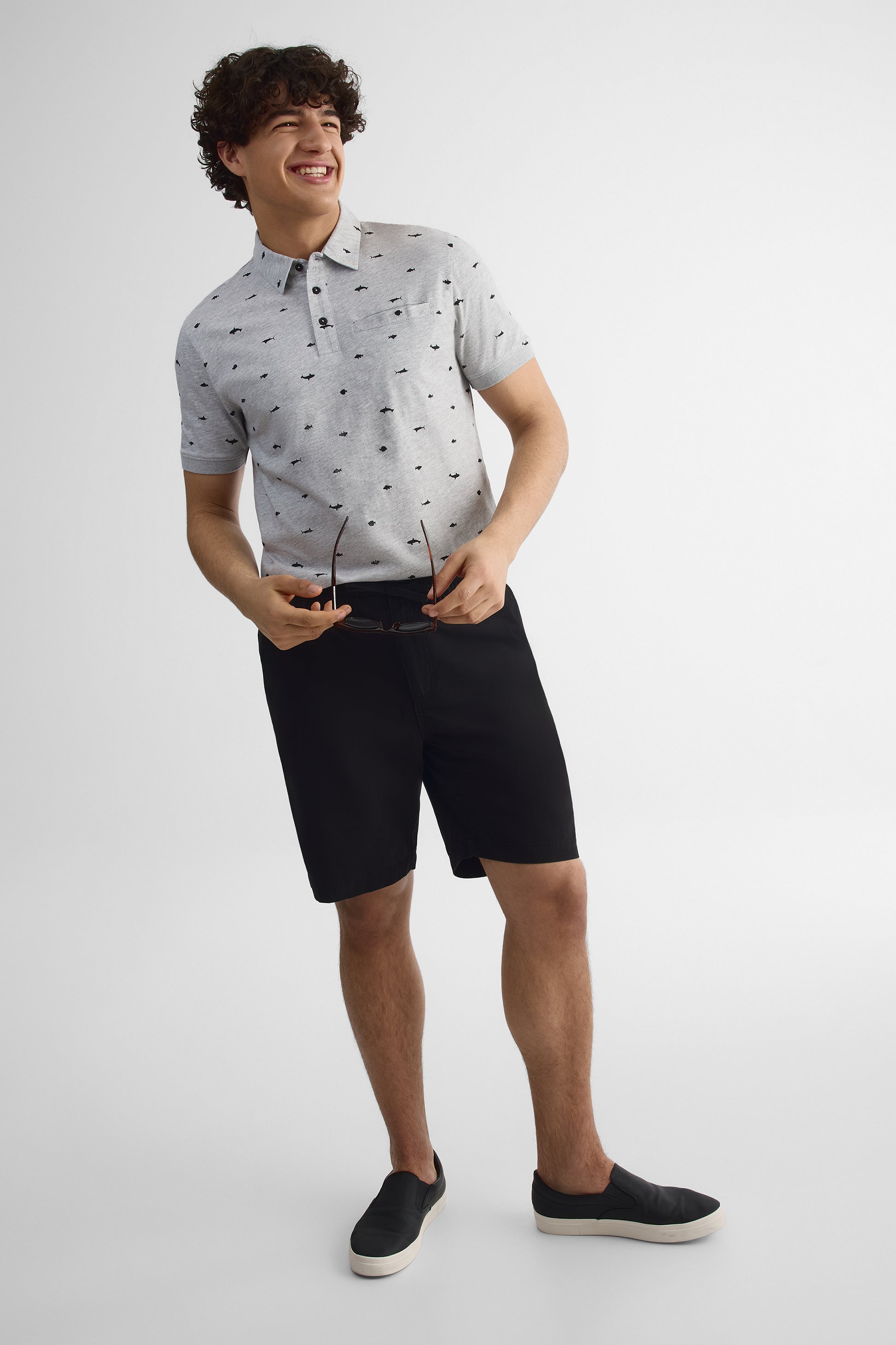 Short élastique à cordon - Homme && NOIR
