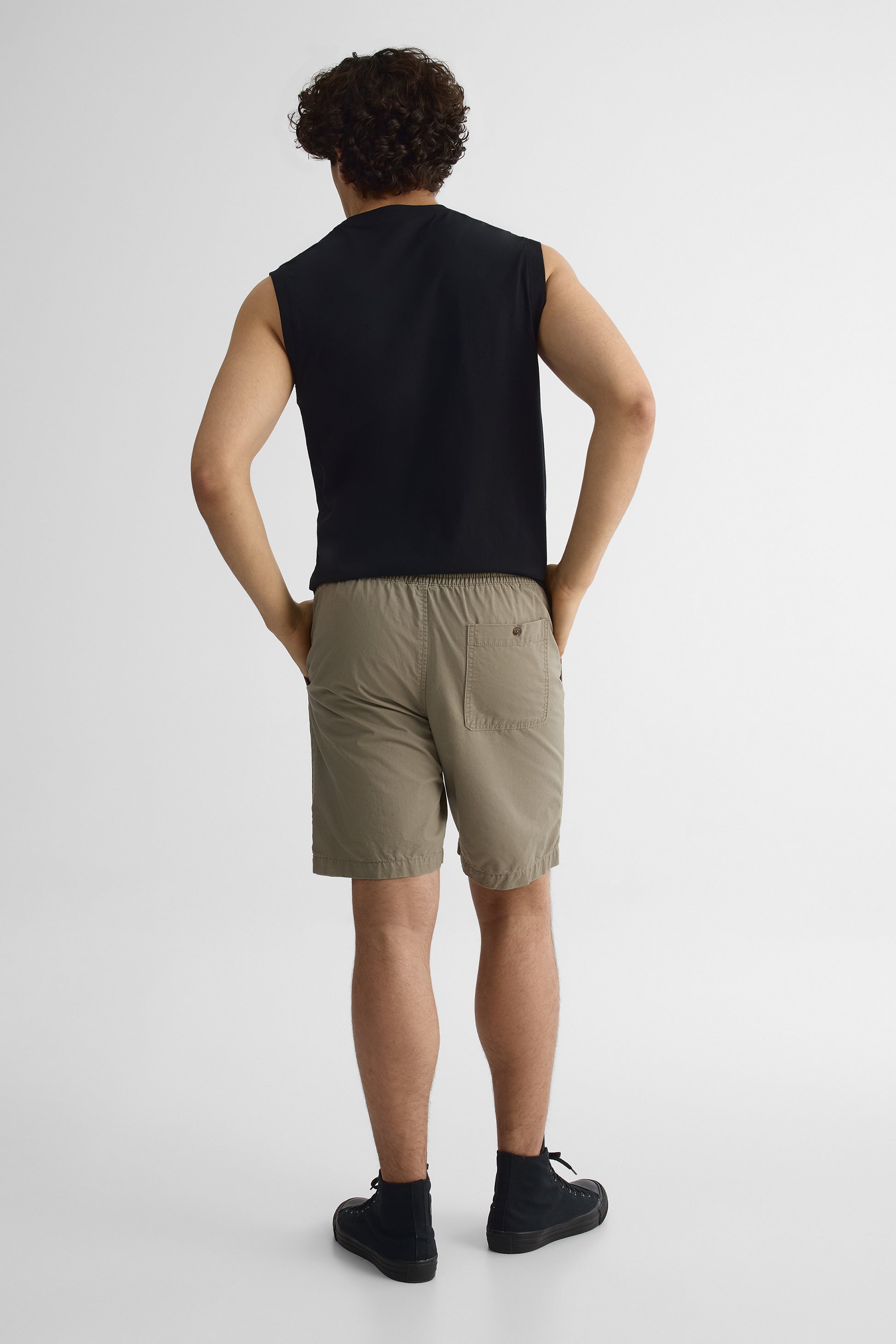 Short élastique à cordon - Homme && TAUPE