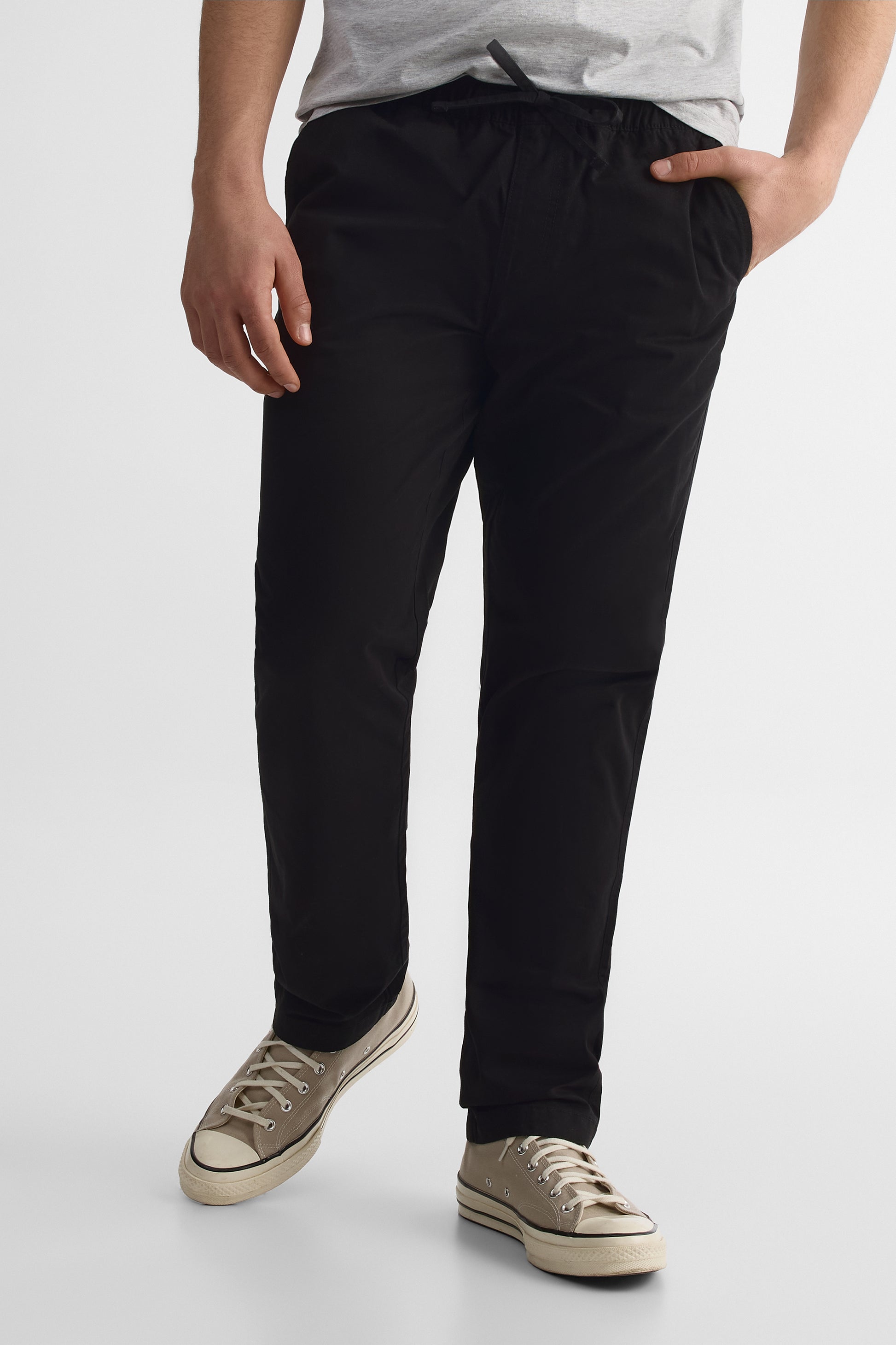 Pantalon élastique à cordon - Homme && NOIR