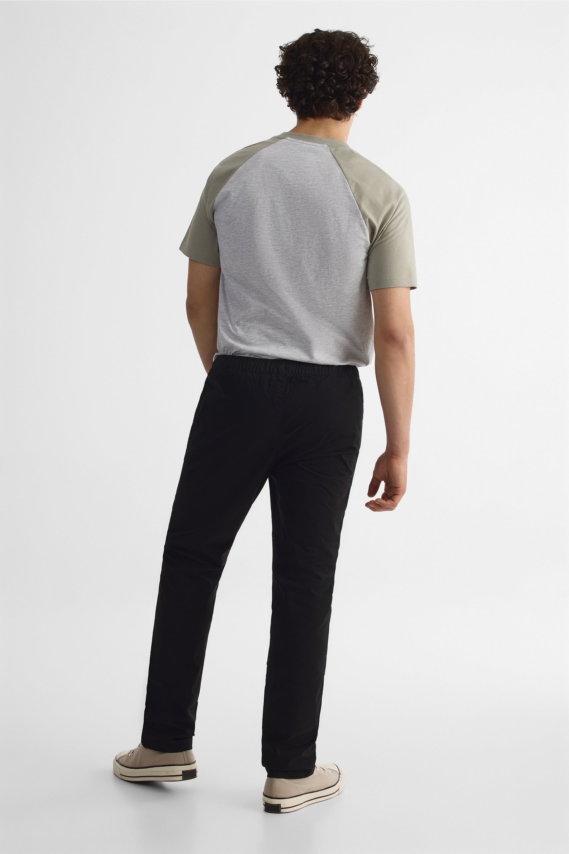 Pantalon élastique à cordon - Homme && NOIR