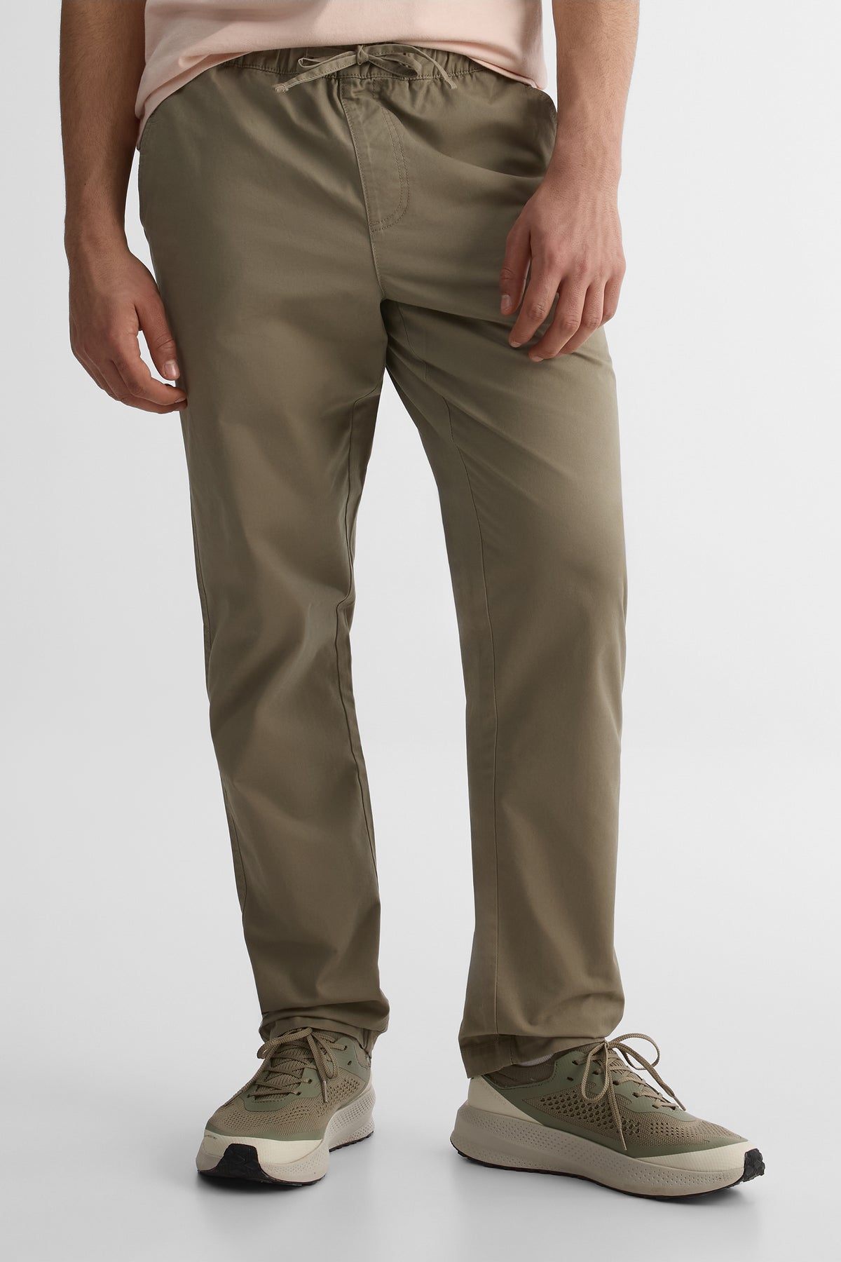 Pantalon élastique à cordon - Homme && TAUPE