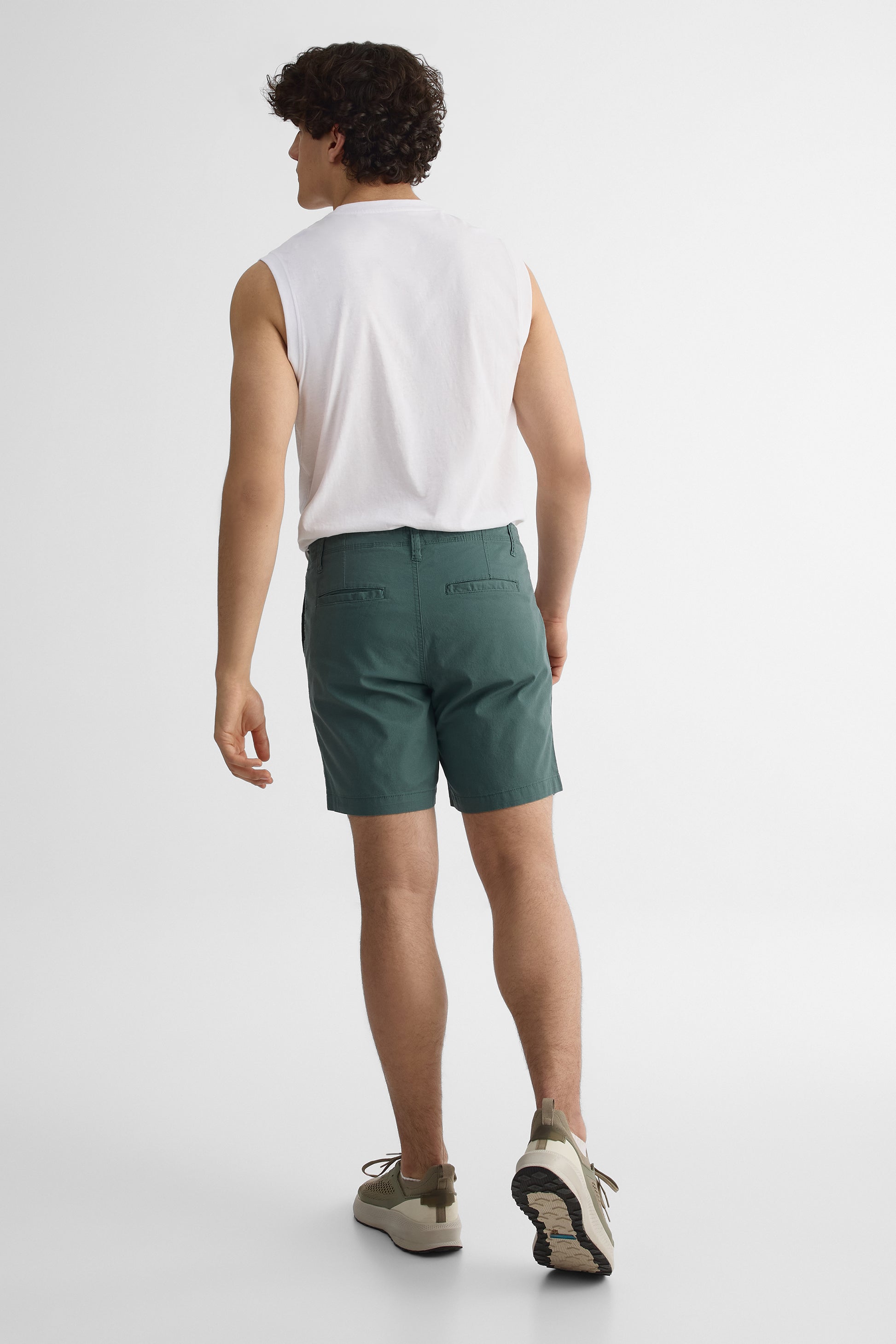 Short à poches en popeline - Homme && VERT