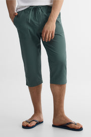 Pantalon capri élastique à cordon - Homme && VERT