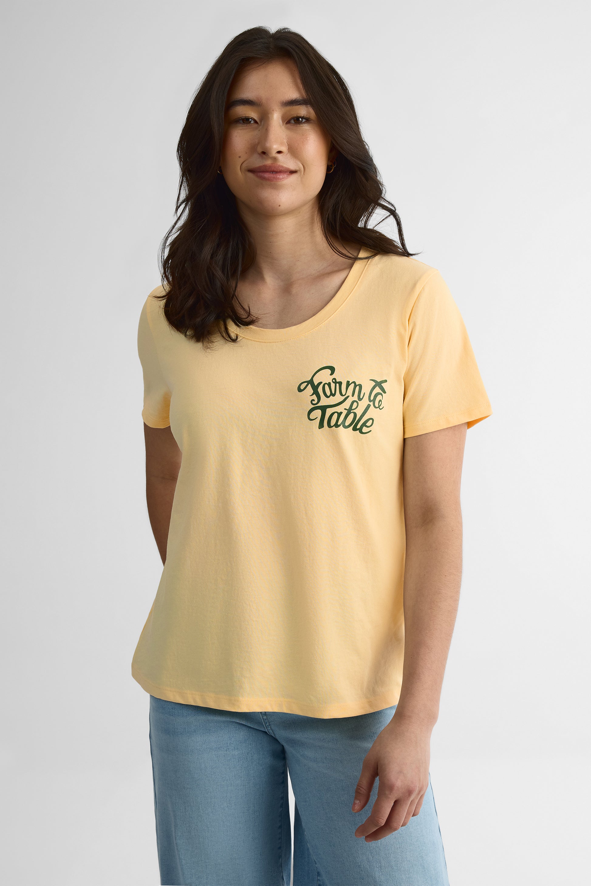 T-shirt à manches courtes - Femme && JAUNE