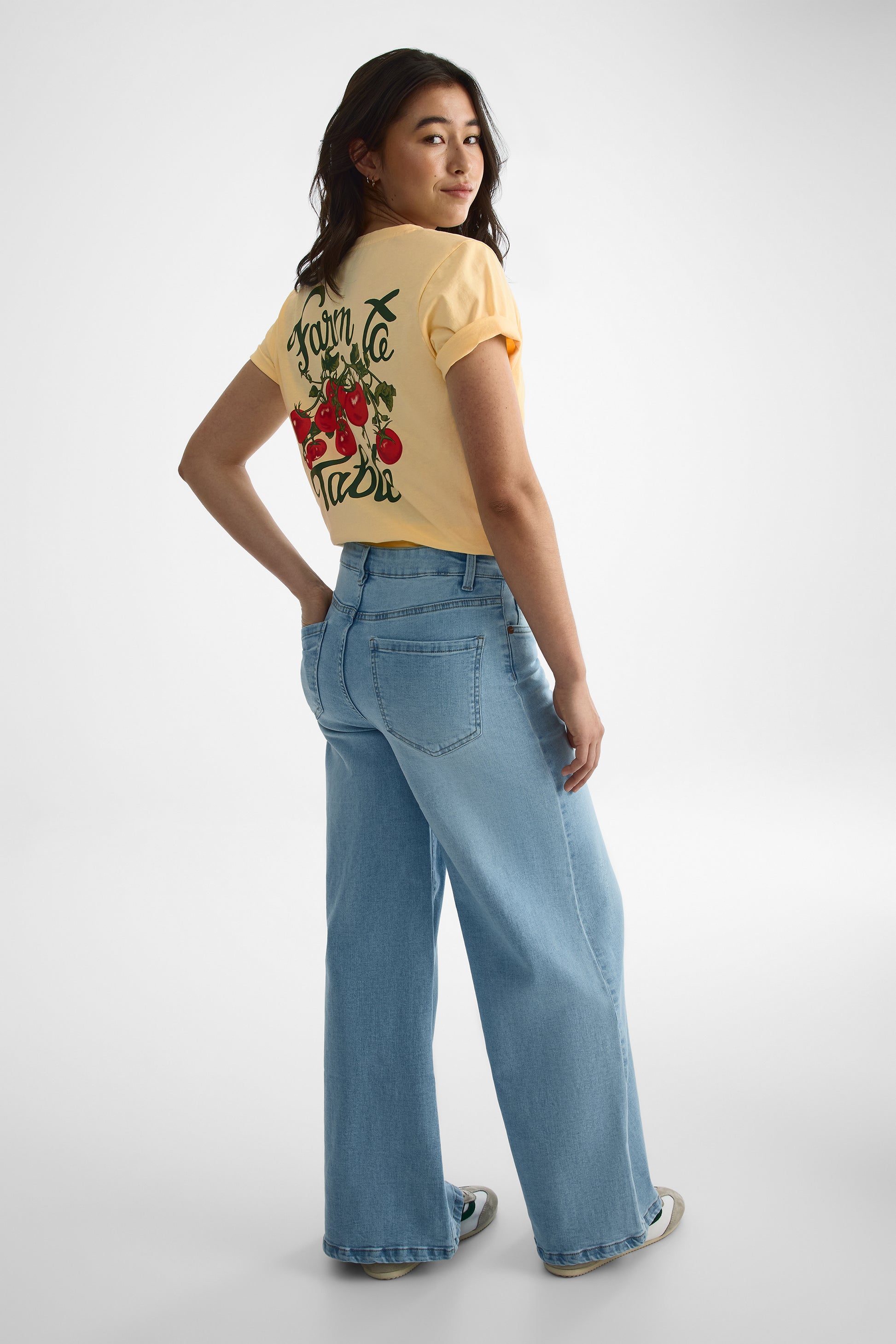 T-shirt à manches courtes - Femme && JAUNE