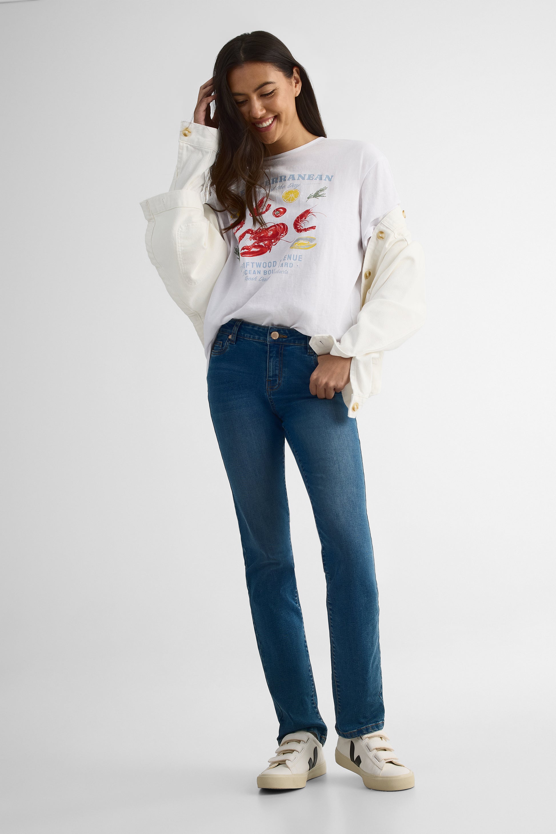 T-shirt M/courtes oversize - Femme && BLANC