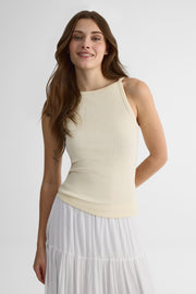 Camisole col rond ajustée - Femme && JAUNE