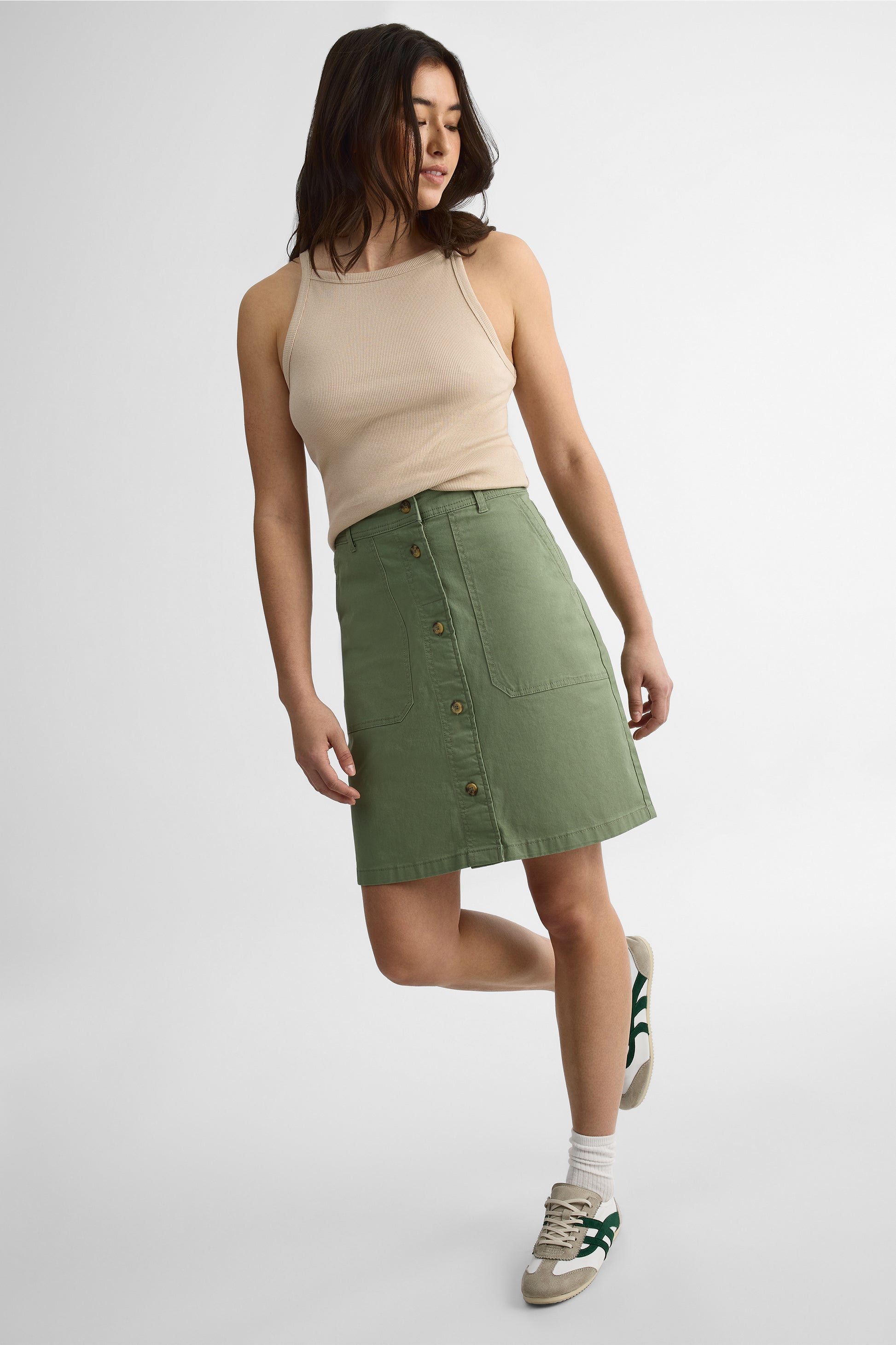 Camisole col rond ajustée - Femme && TAUPE