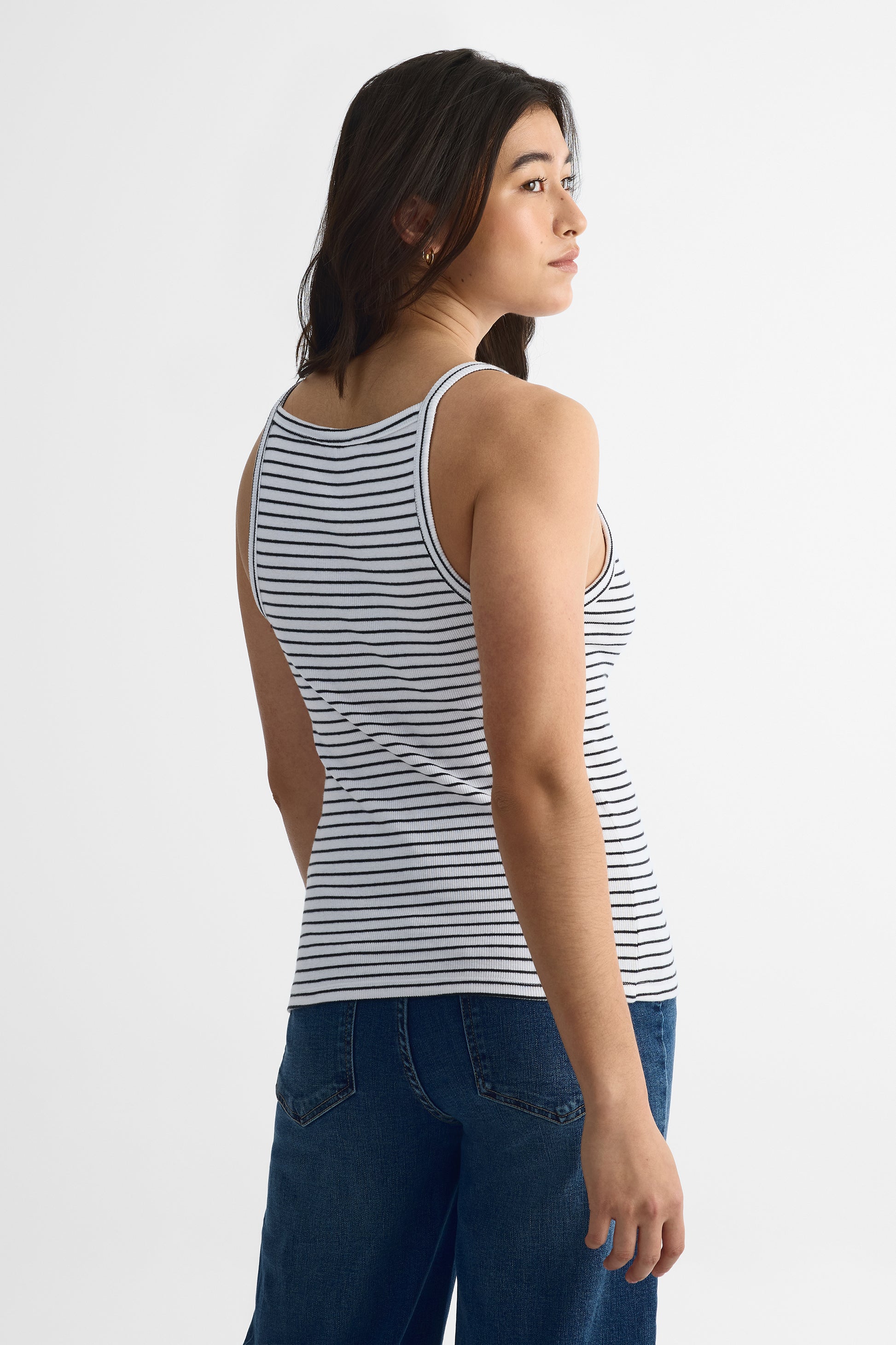 Camisole col rond ajustée - Femme && BLANC MULTI