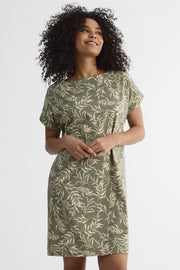Robe à manches courtes - Femme && KAKI/MULTI