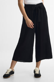 Pantalon capri taille haute - Femme && NOIR