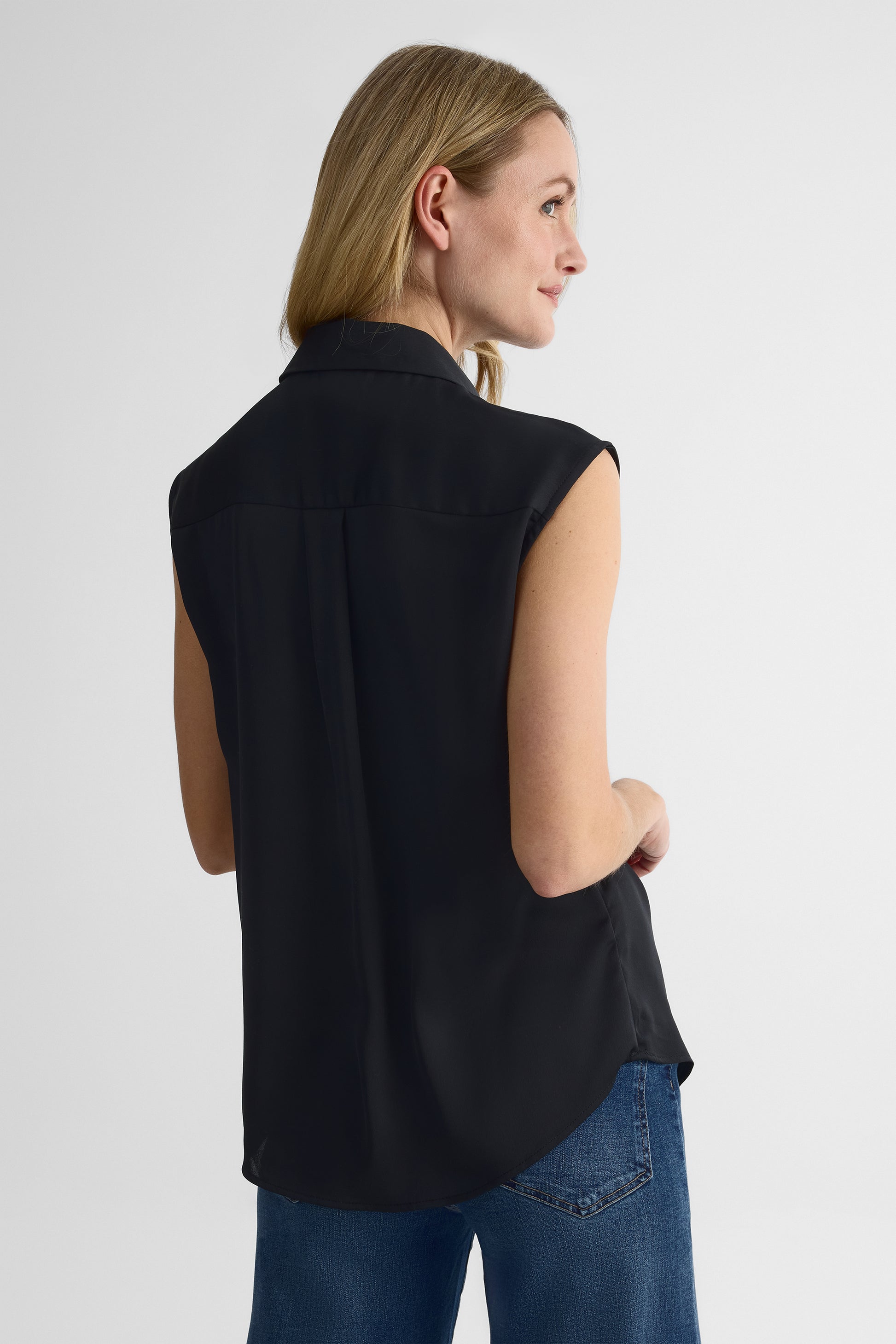 Chemisier semi-ajusté à boutons - Femme && NOIR