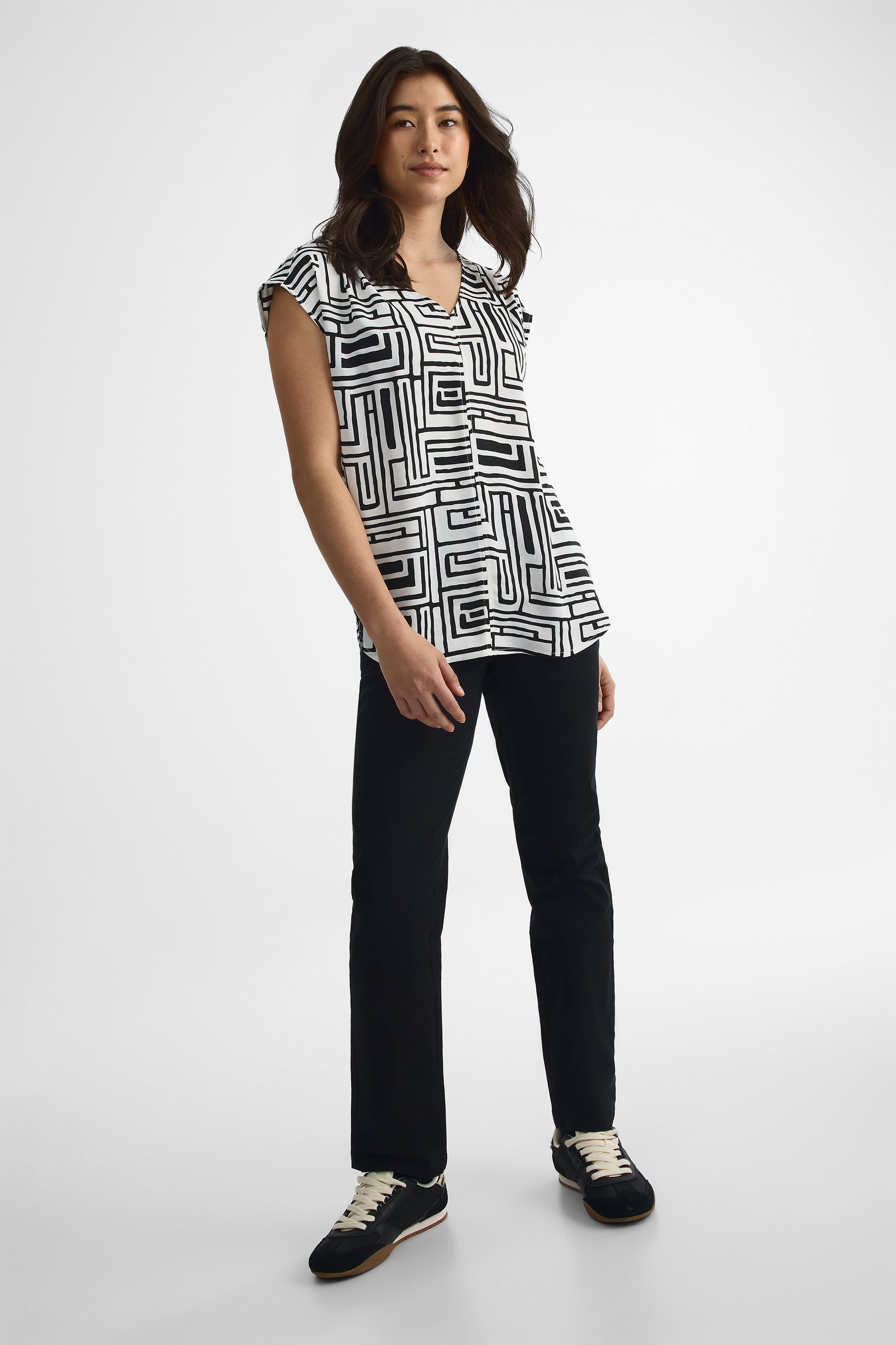 Blouse à manches courtes - Femme && BLANC CASSÉ/MULTI