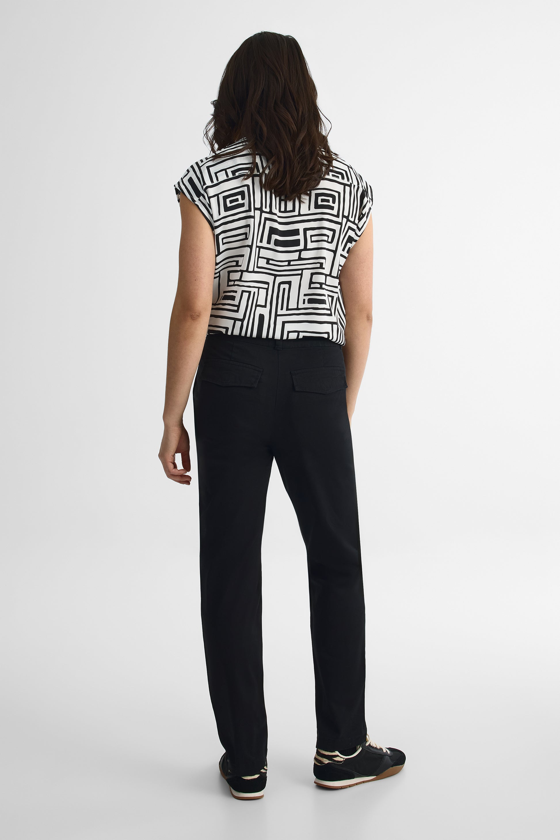 Pantalon léger à poches inclinées - Femme && NOIR