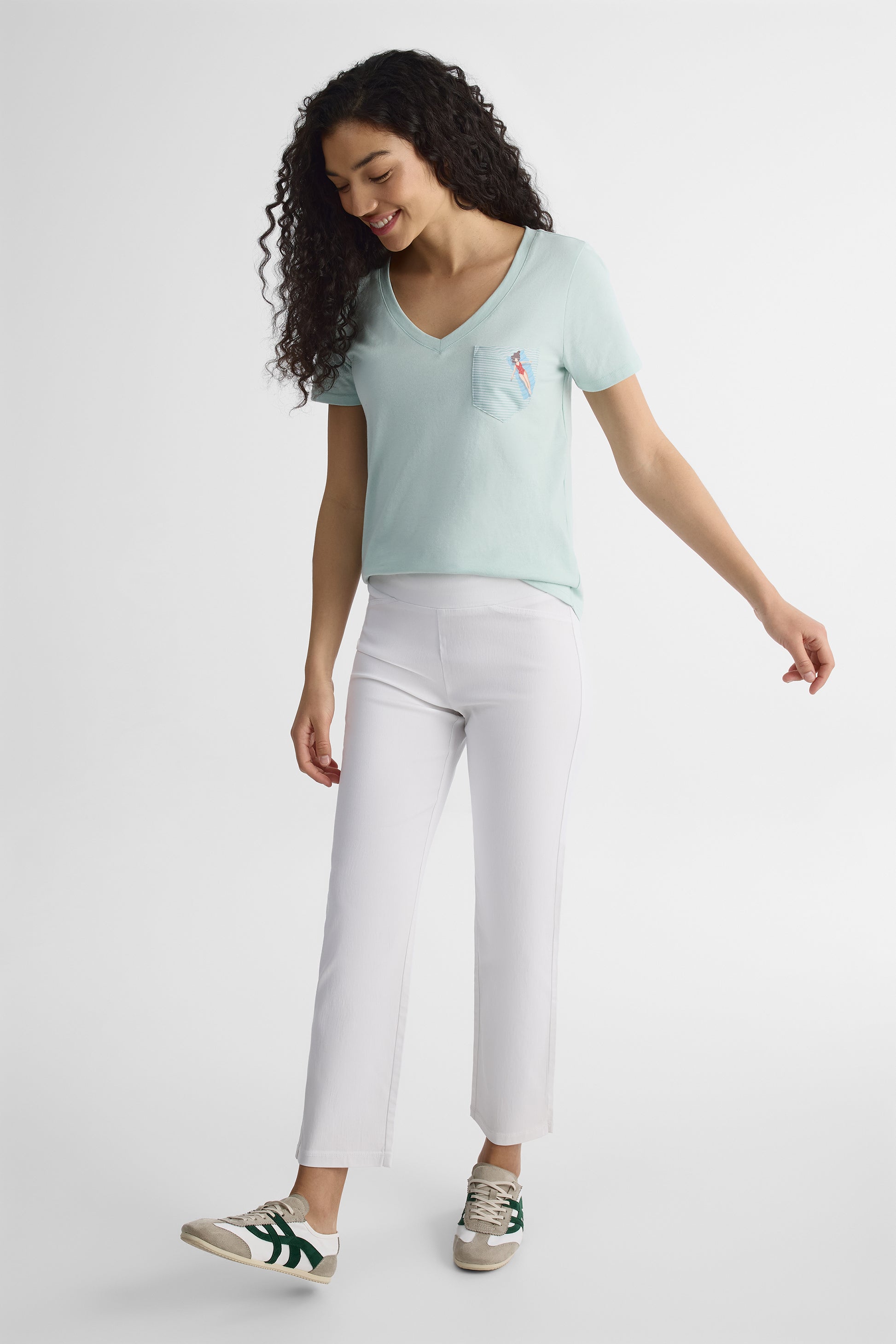 Pantalon pull-on jambe droite - Femme && BLANC