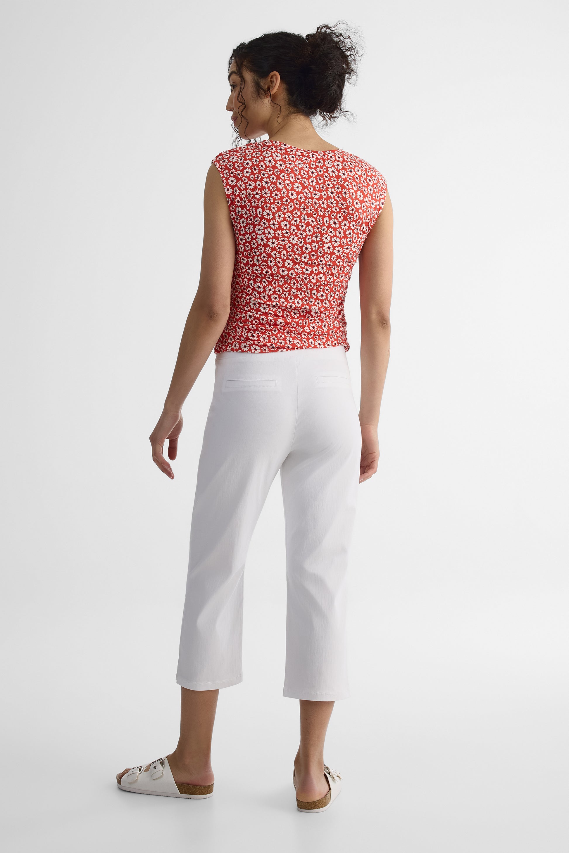 Pantalon capri twill - Femme && BLANC