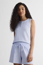 Camisole ajustée en seersucker - Femme && BLEU MULTI