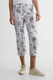 Pantalon capri imprimé - Femme && BLANC MULTI