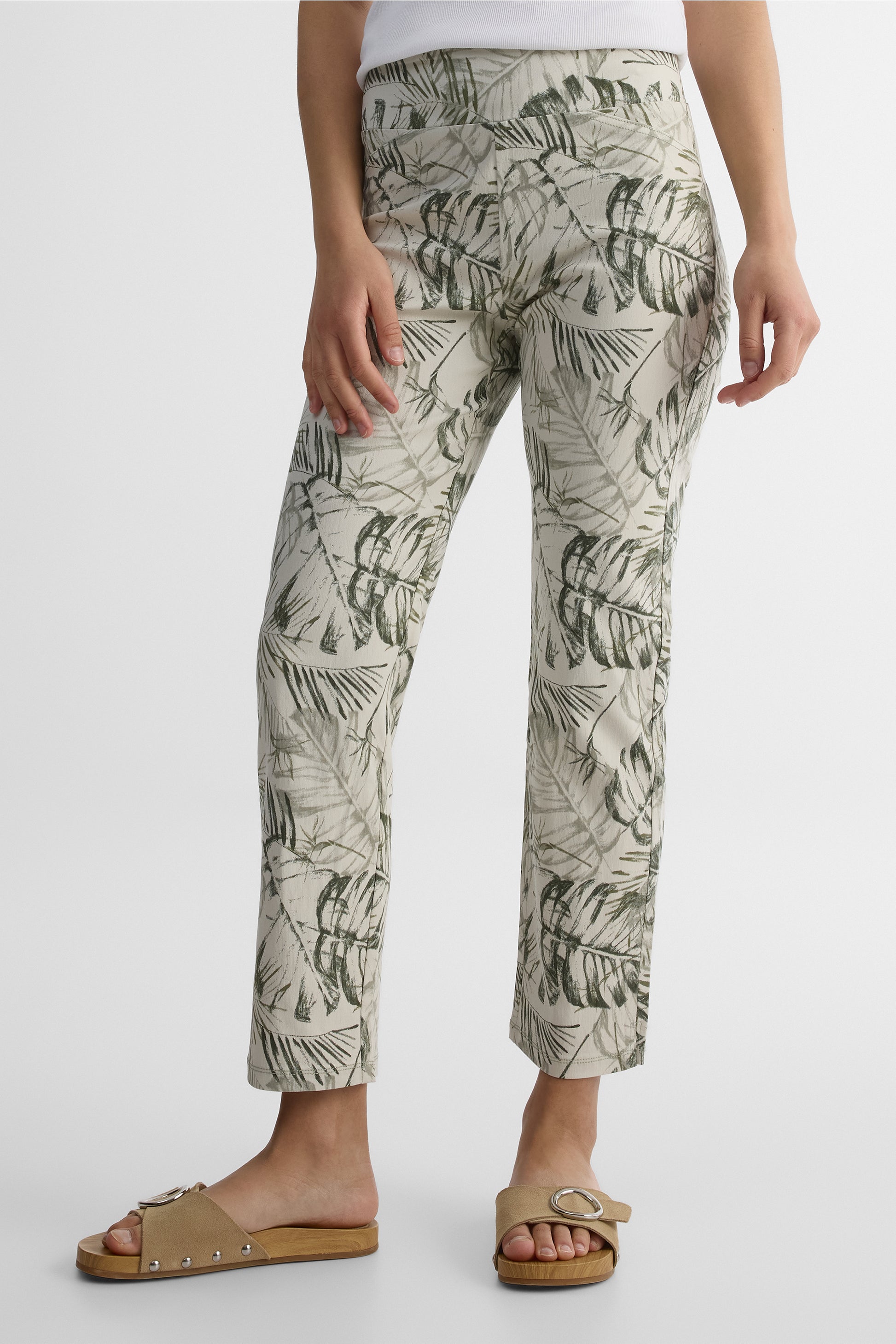 Pantalon capri imprimé - Femme && BEIGE/MULTI