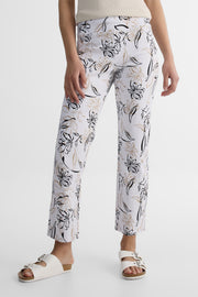 Pantalon pull-on jambe droite - Femme && BLANC MULTI