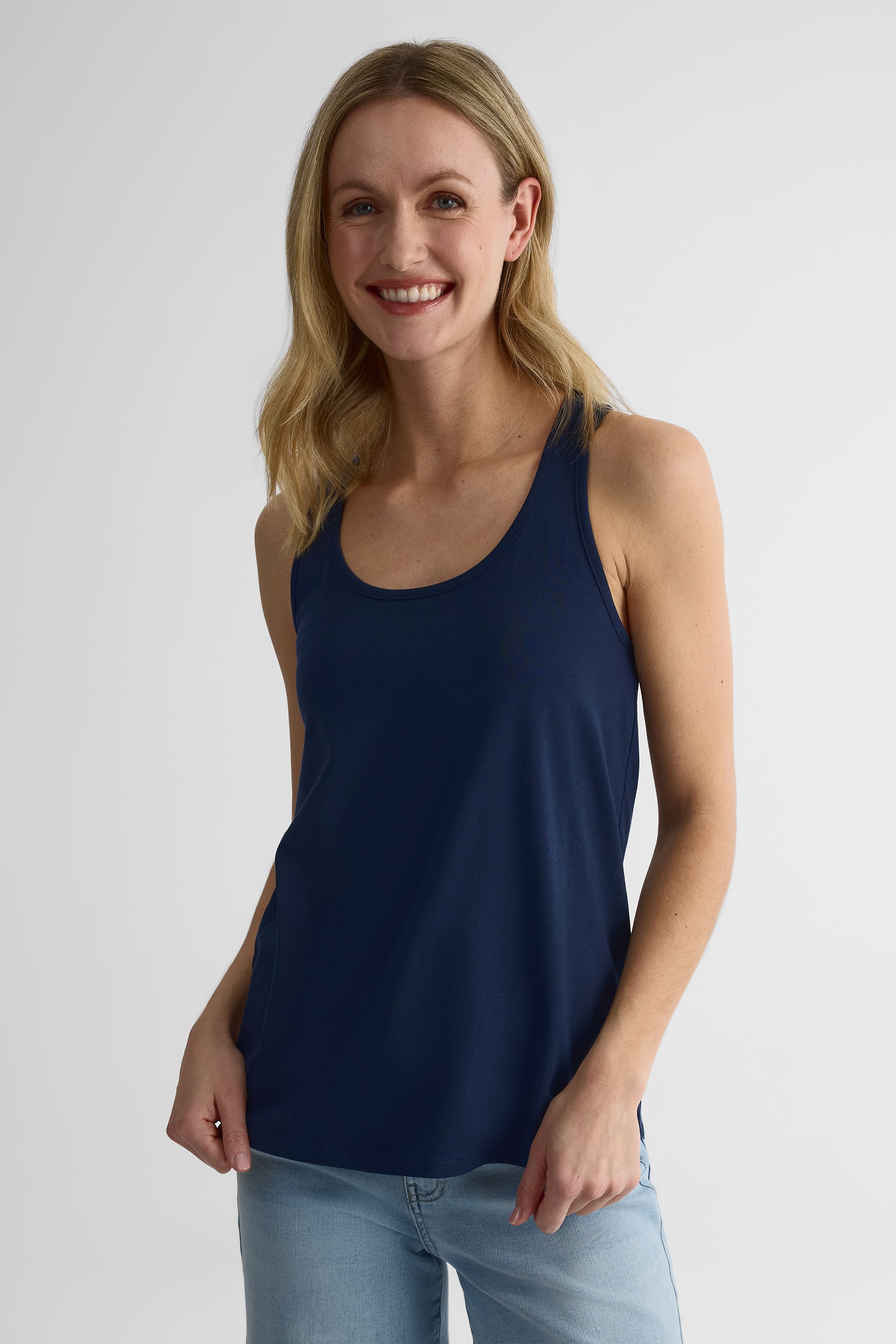 Camisole légère col rond - Femme && MARIN