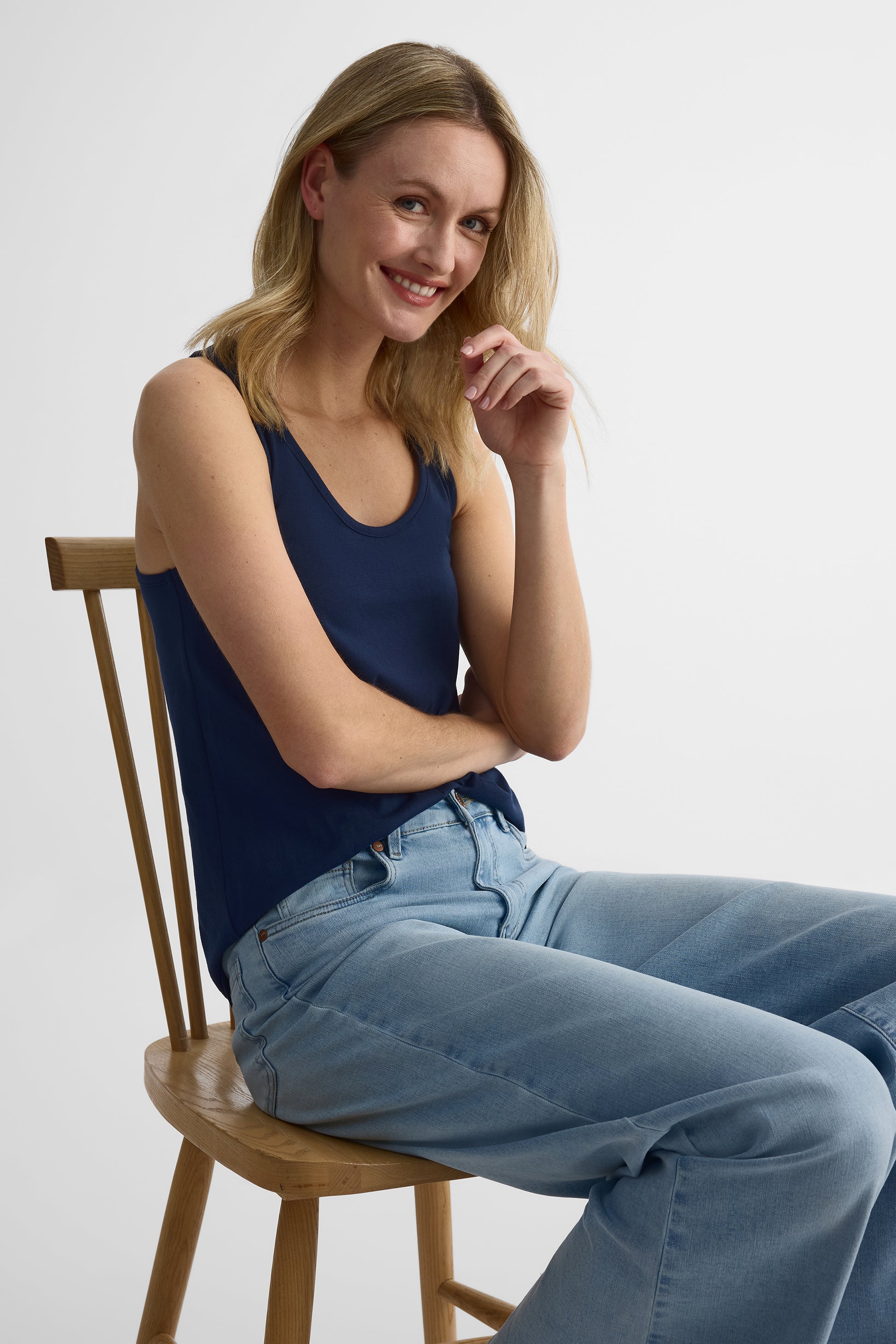 Camisole légère col rond - Femme && MARIN