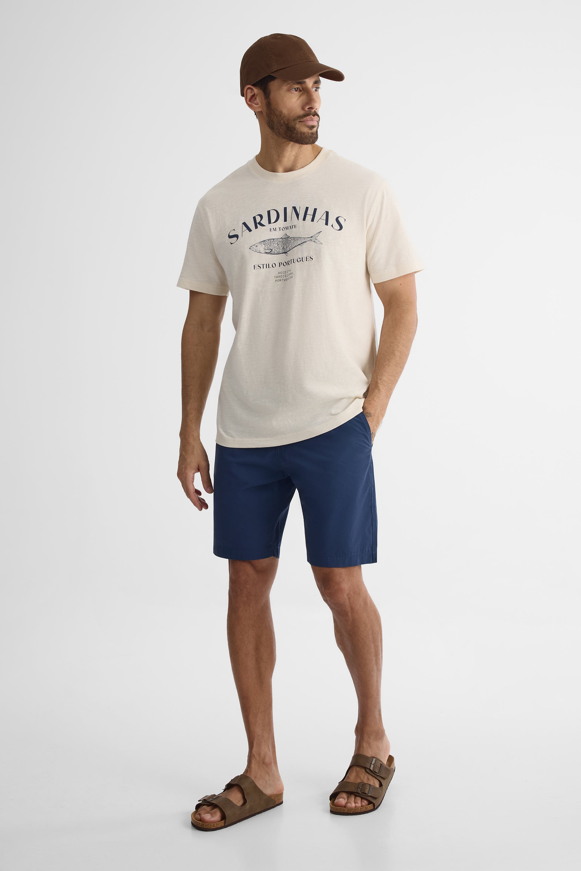 T-shirt à manches courtes - Homme && BEIGE