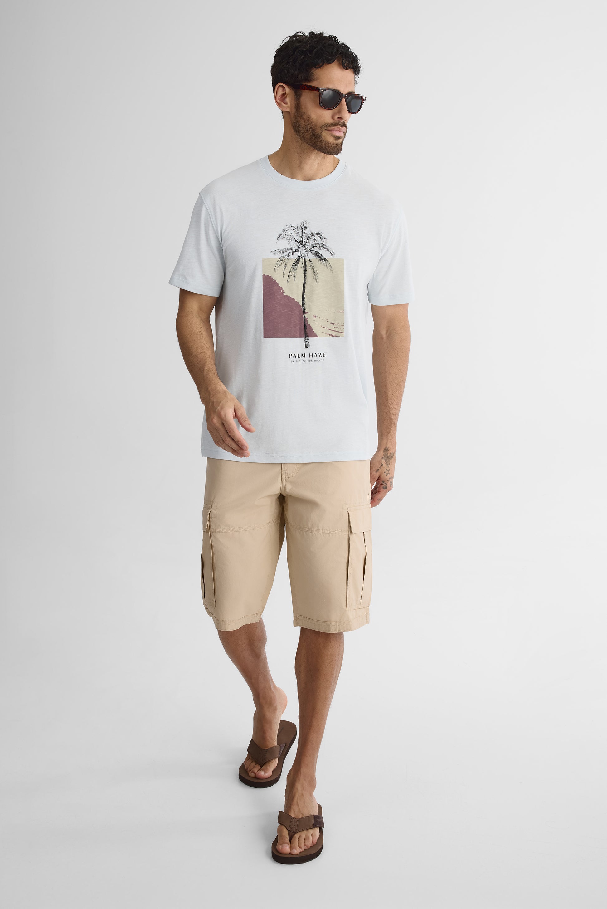 T-shirt à manches courtes - Homme && BLEU