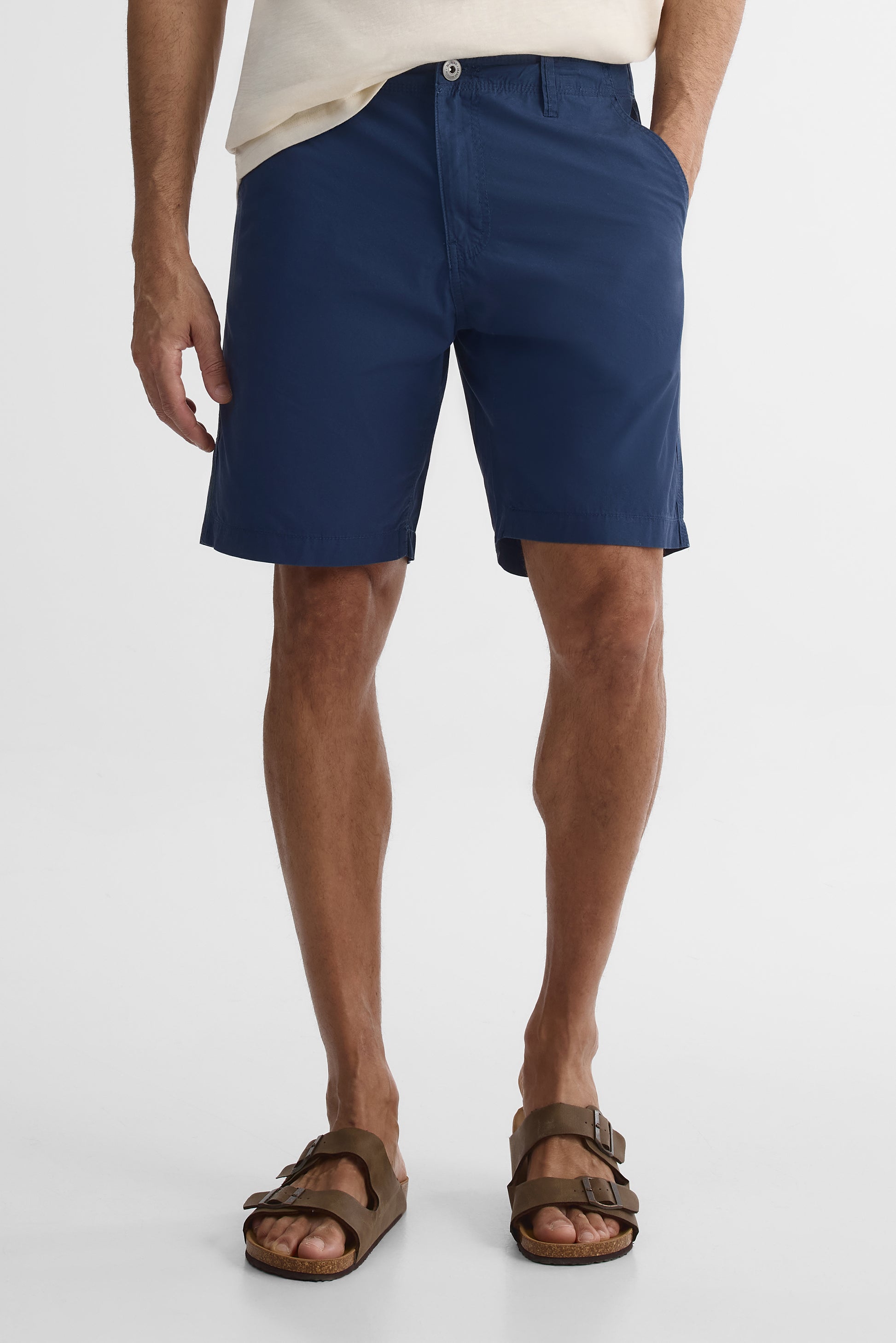 Short coupe droite en popeline - Homme && MARIN