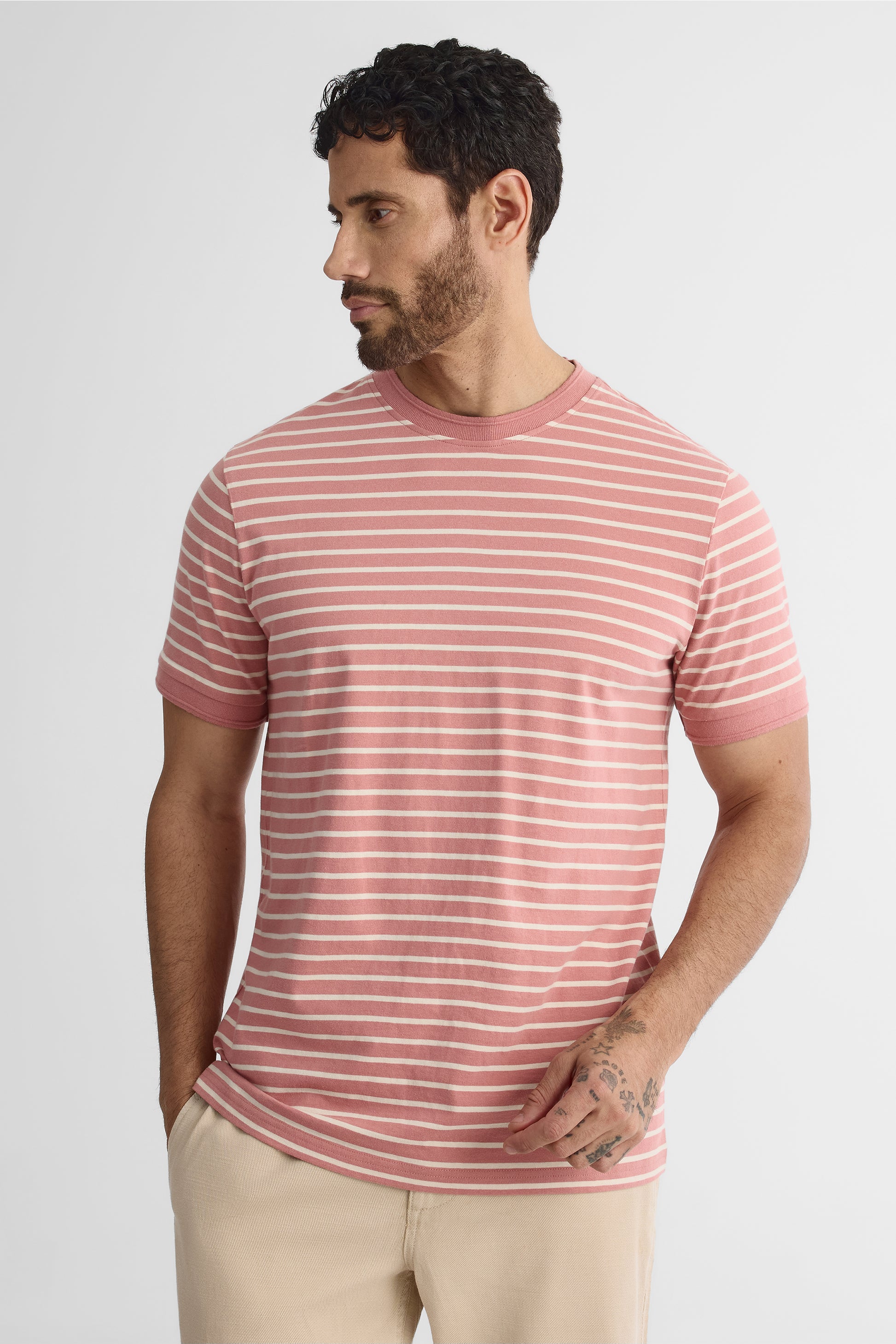 T-shirt à manches courtes - Homme && ROSE MULTI