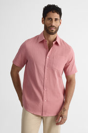 Chemise à manches courtes jacquard - Homme && ROSE