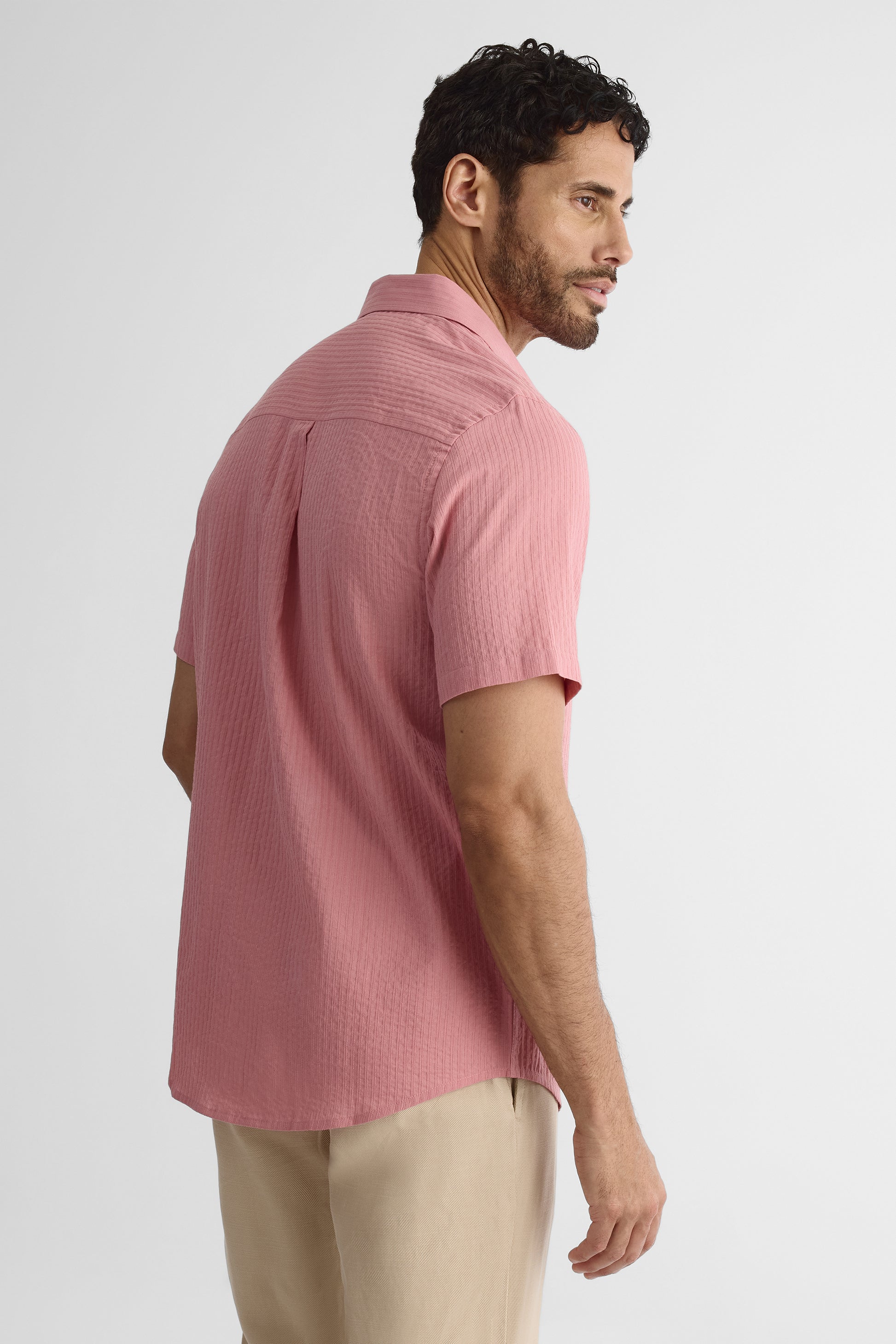 Chemise à manches courtes jacquard - Homme && ROSE