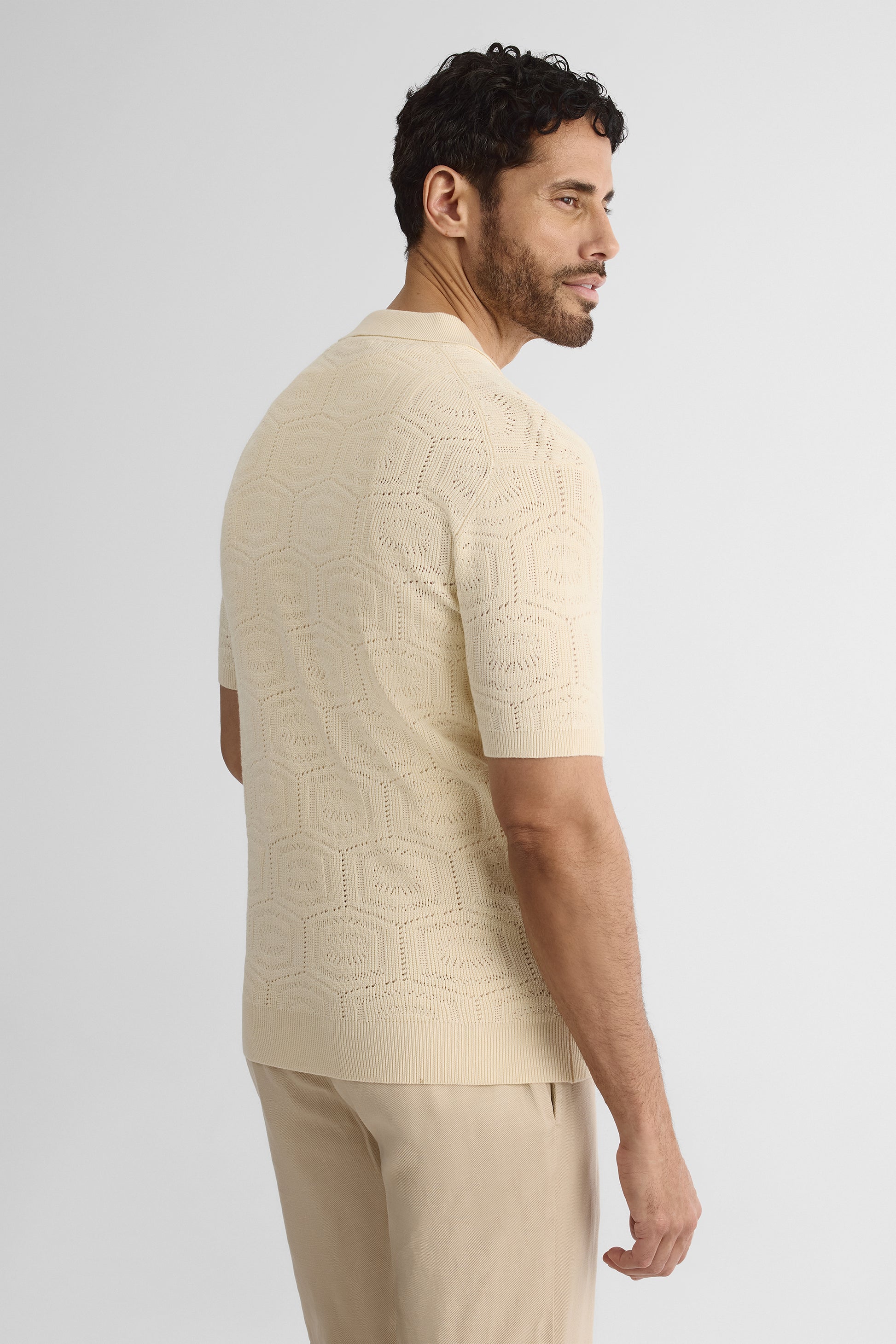 Chemise à manches courtes col Cuban - Homme && BEIGE