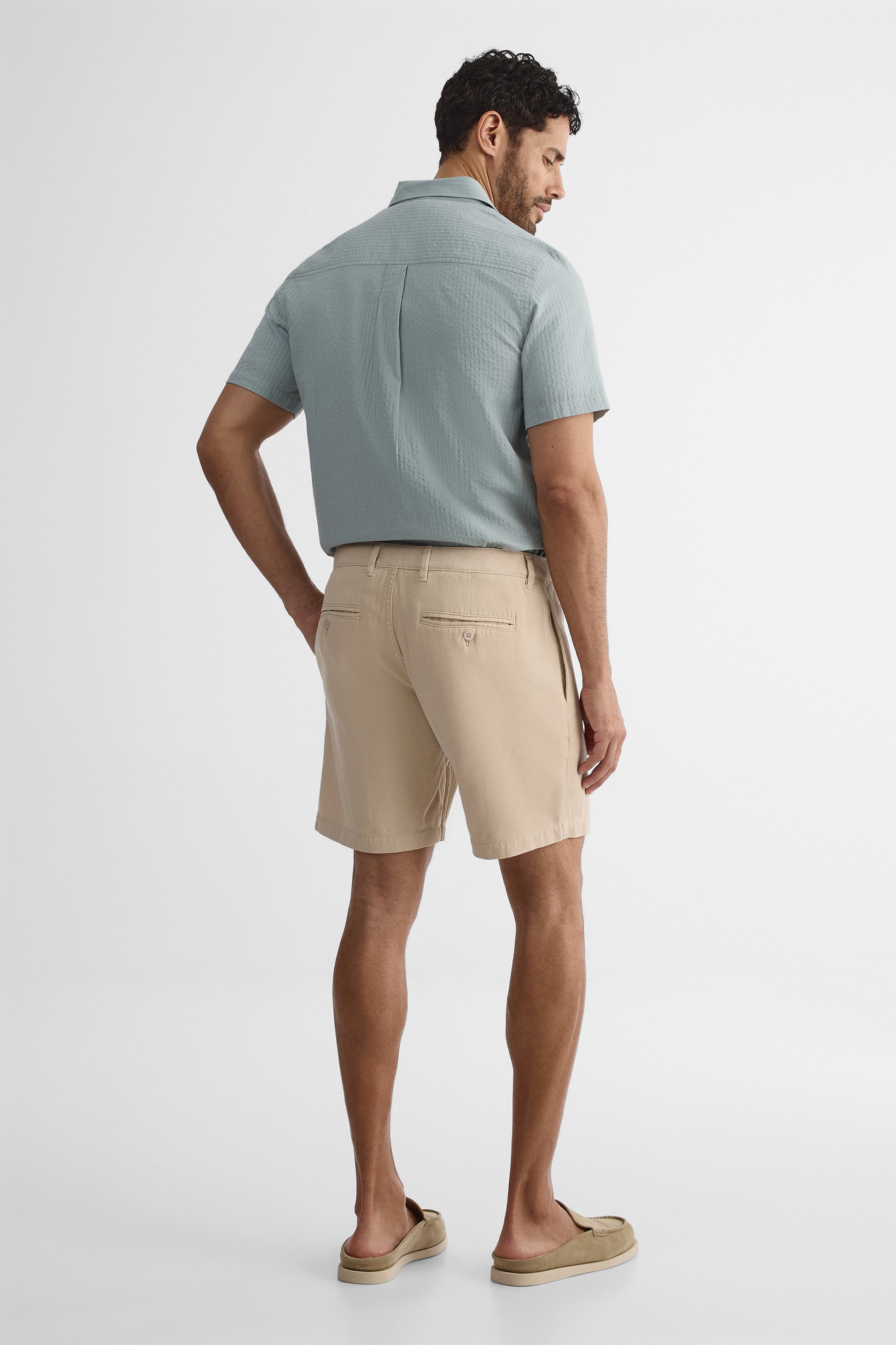 Short coupe régulière à poches - Homme && BEIGE