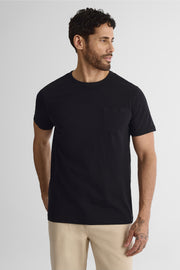 T-shirt col rond à poche - Homme && NOIR