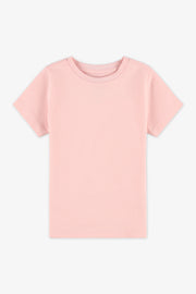 T-shirt uni à col rond - Enfant fille && ROSE