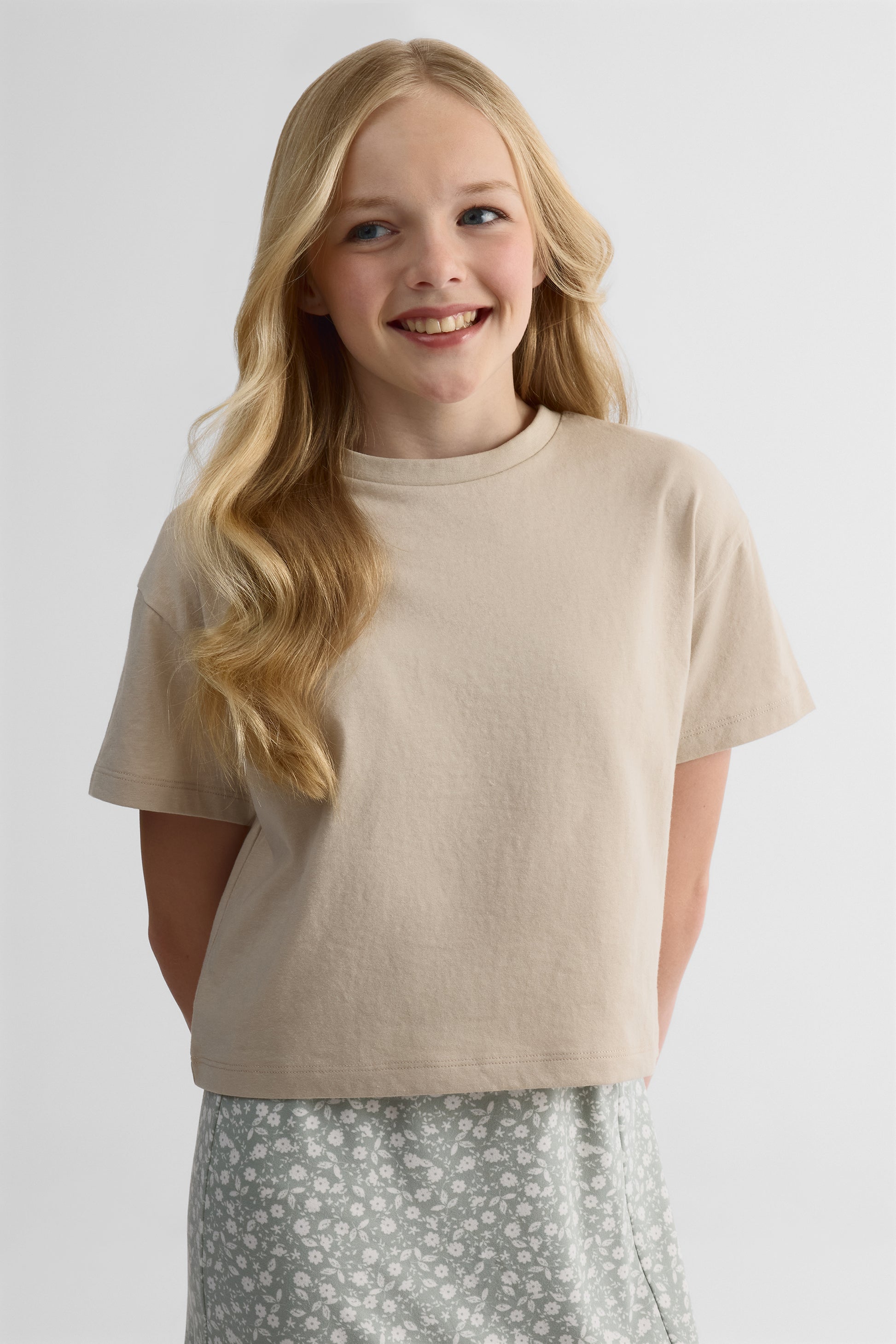 Chandail uni en jersey - Ado fille && BEIGE