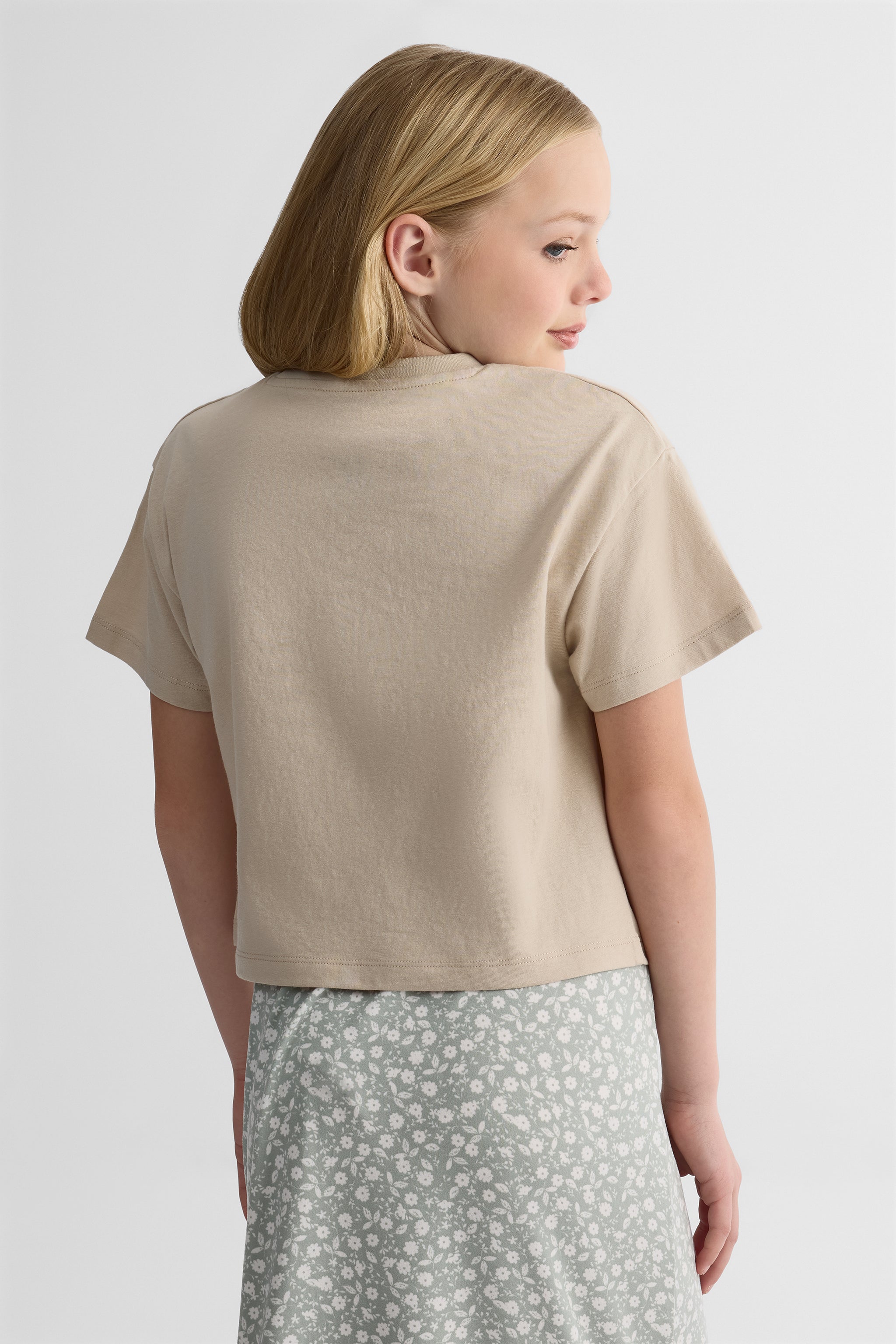 Chandail uni en jersey - Ado fille && BEIGE