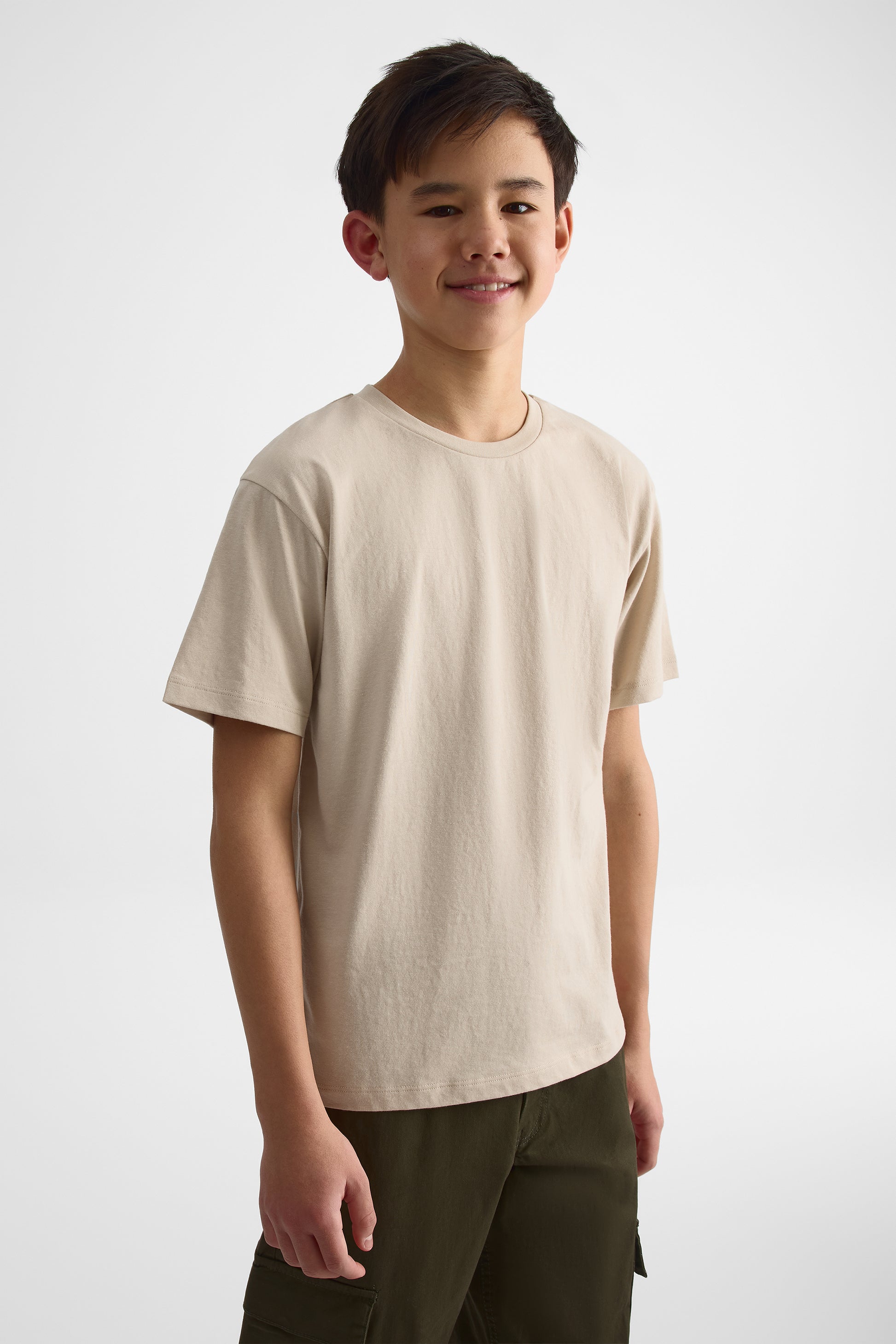 Chandail uni en jersey - Ado garçon && BEIGE