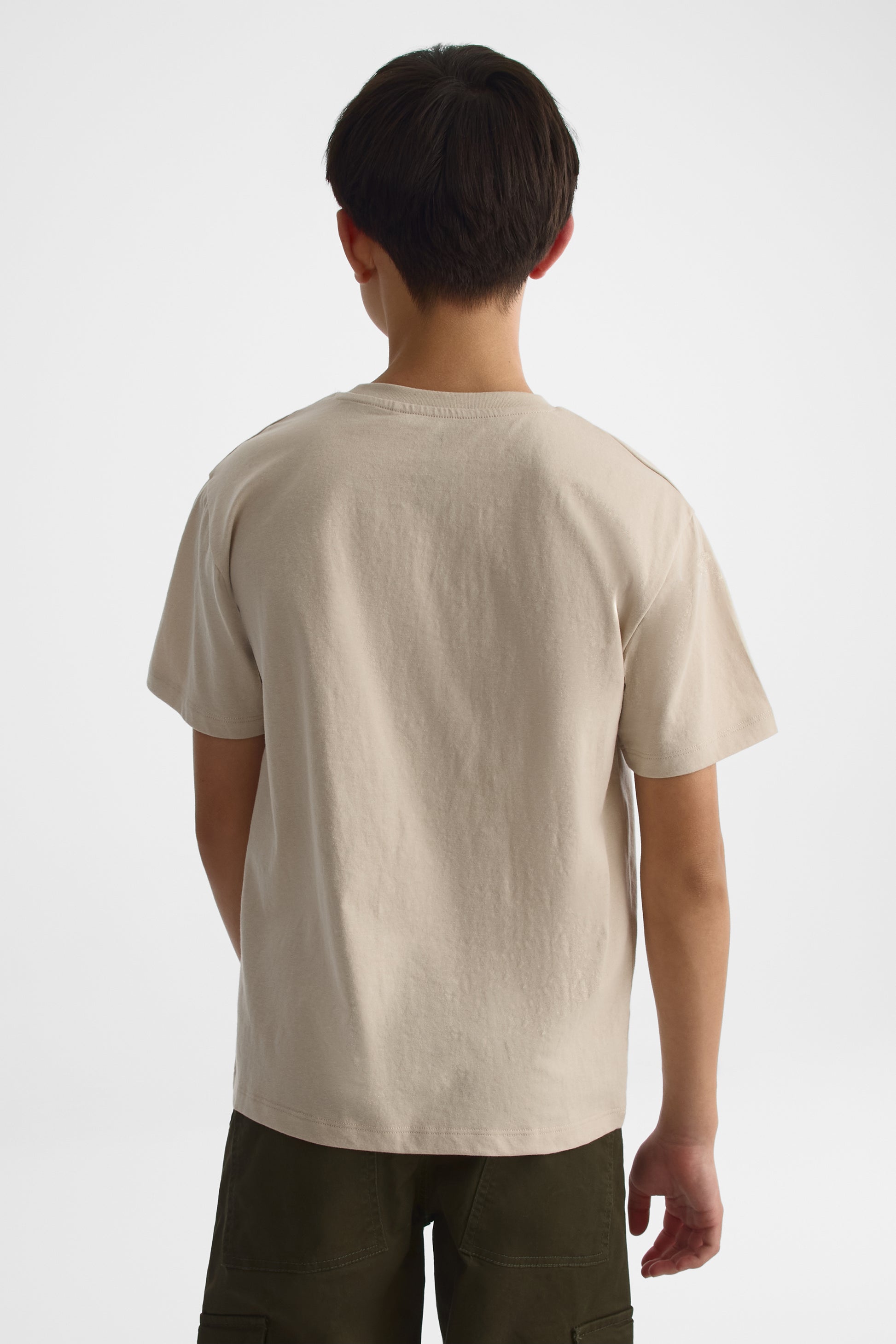 Chandail uni en jersey - Ado garçon && BEIGE