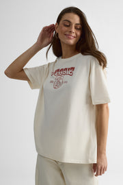 Chandail loose fit graphique - Jeune femme && BLANC CASSÉ
