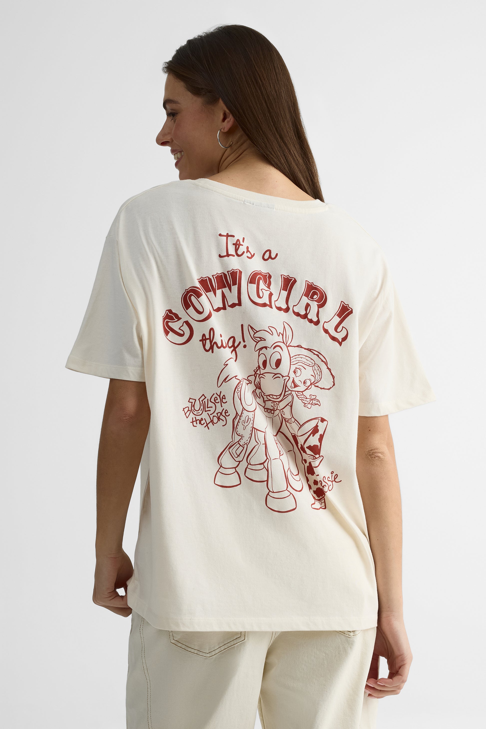 Chandail loose fit graphique - Jeune femme && BLANC CASSÉ