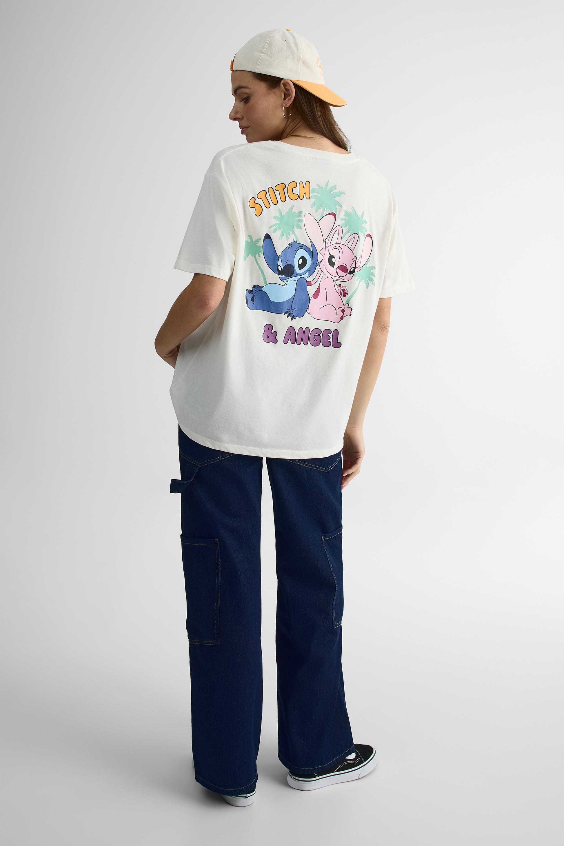 Chandail loose fit Lilo & Stitch - Jeune femme && BLANC CASSÉ