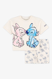 Ensemble 2 pièces - Fille (Stitch) && BLANC CASSÉ/MULTI