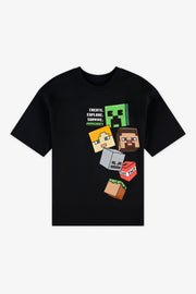 T-shirt Minecraft à manches courtes - Enfant garçon && NOIR
