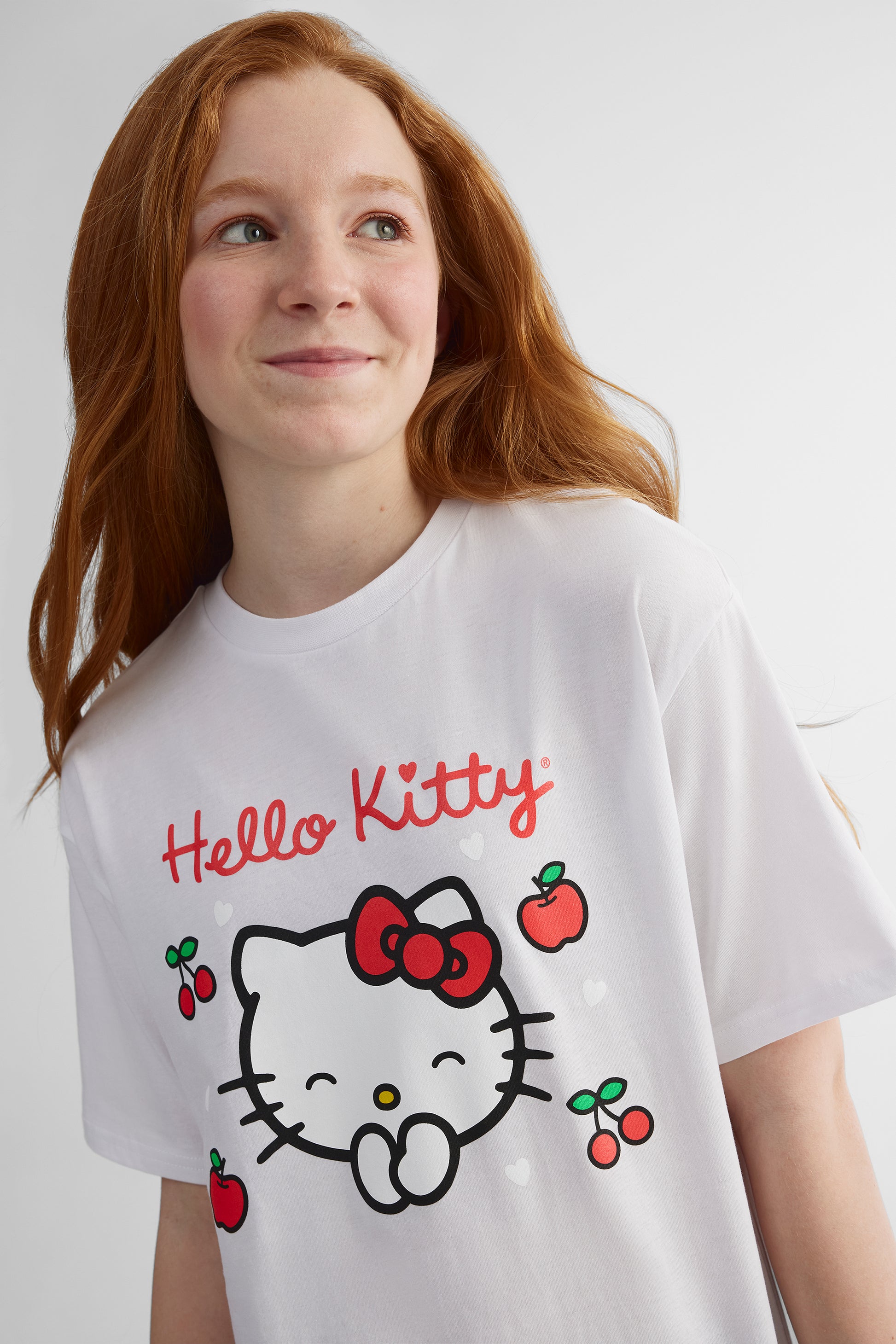 T-shirt Hello Kitty à manches courtes - Ado fille && BLANC