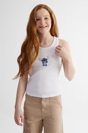 Camisole Stitch graphique tendance - Ado fille && BLANC