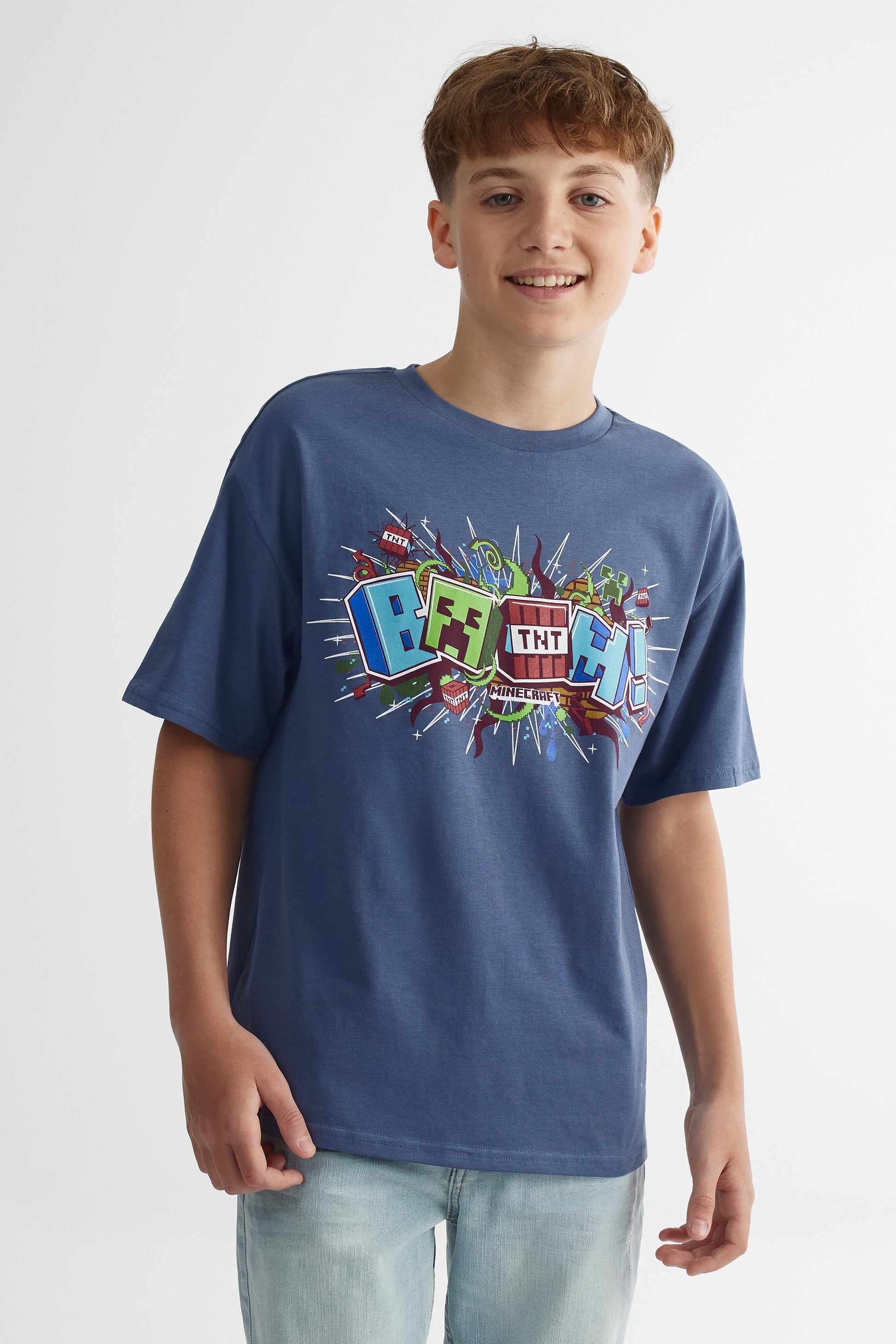T-shirt Minecraft graphique recto-verso - Ado garçon && MARIN