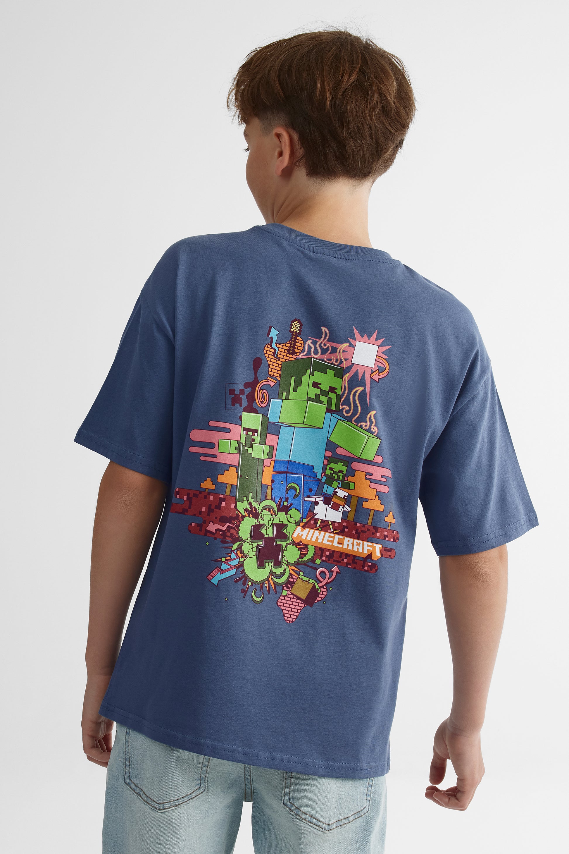 T-shirt Minecraft graphique recto-verso - Ado garçon && MARIN
