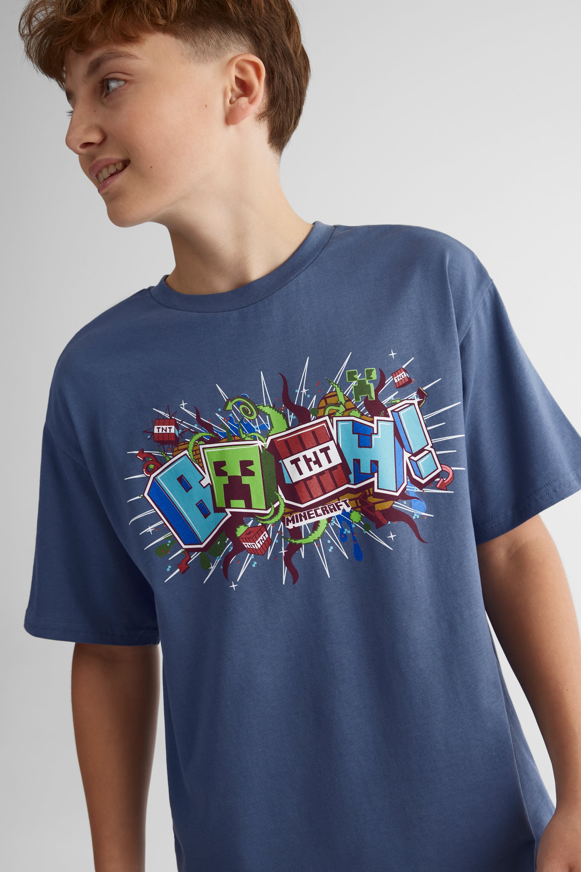 T-shirt Minecraft graphique recto-verso - Ado garçon && MARIN